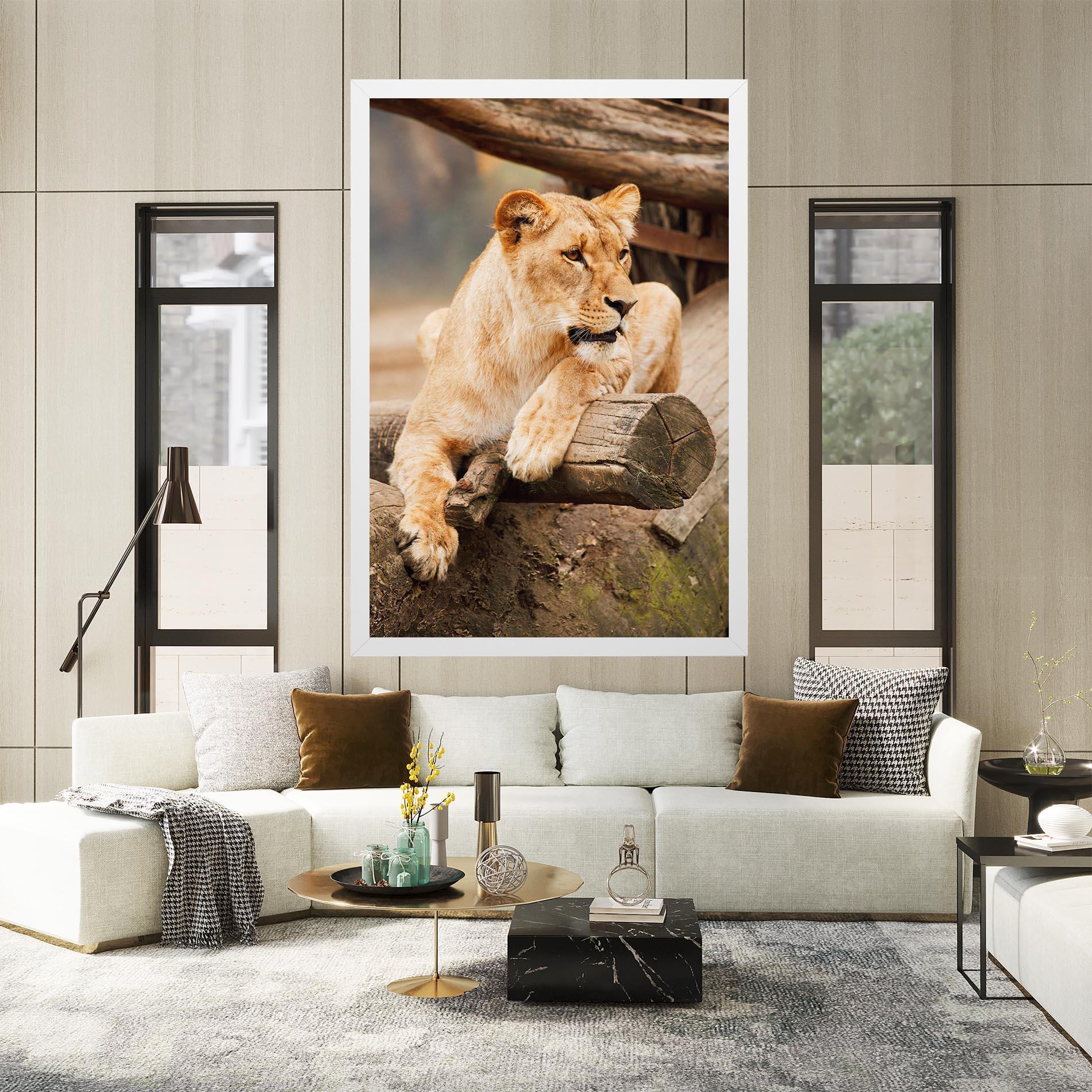 Tablou Canvas Female Lion Sitting mockup 2