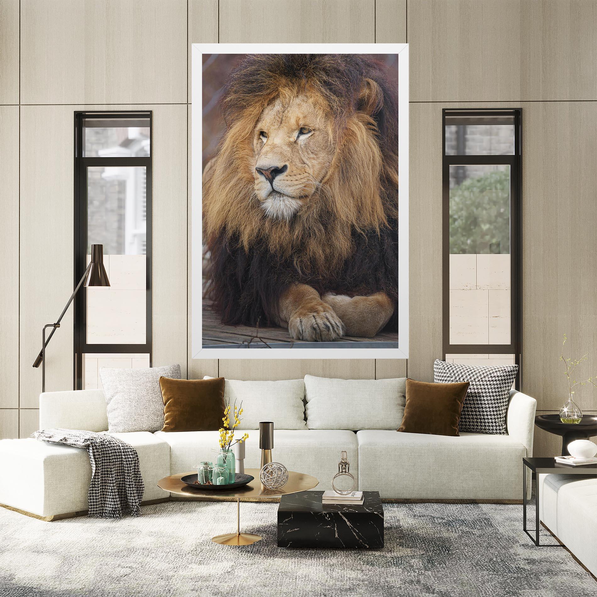 Tablou Canvas Lion Chilling mockup 2