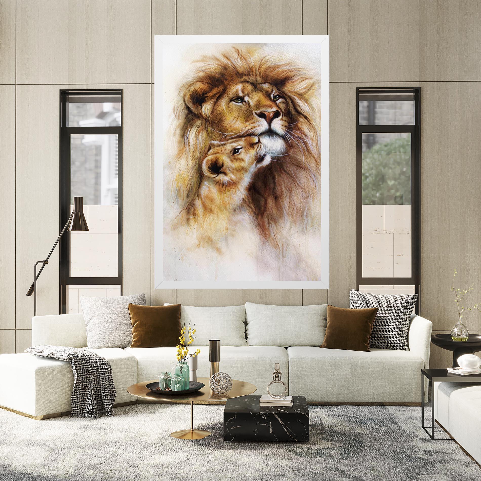 Tablou Canvas Lion Love mockup 2