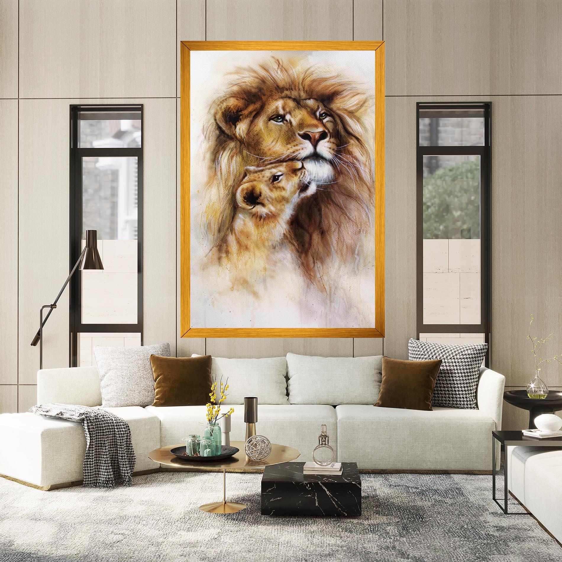 Tablou Canvas Lion Love mockup 2
