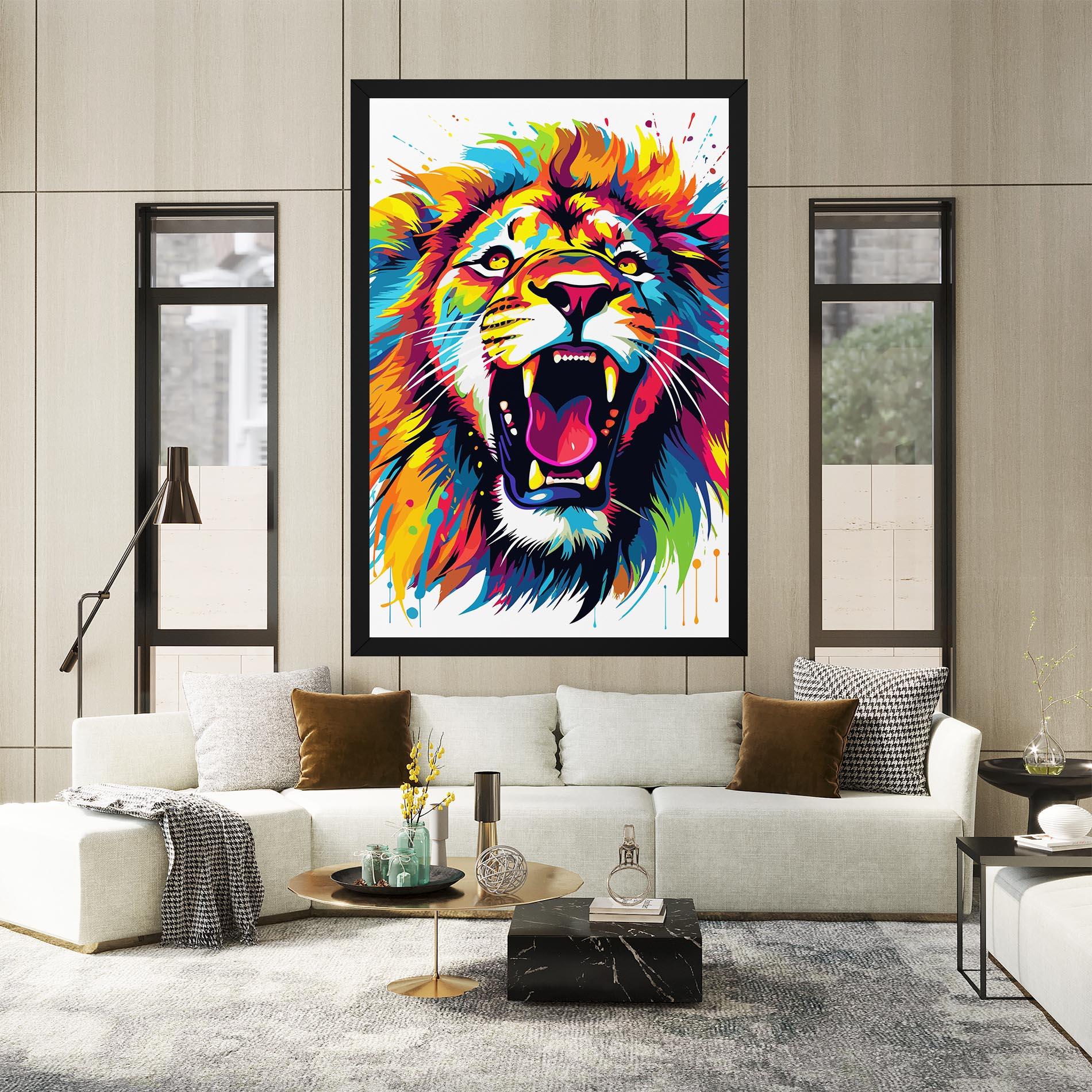 Tablou Canvas Angry Lion Mix mockup 2
