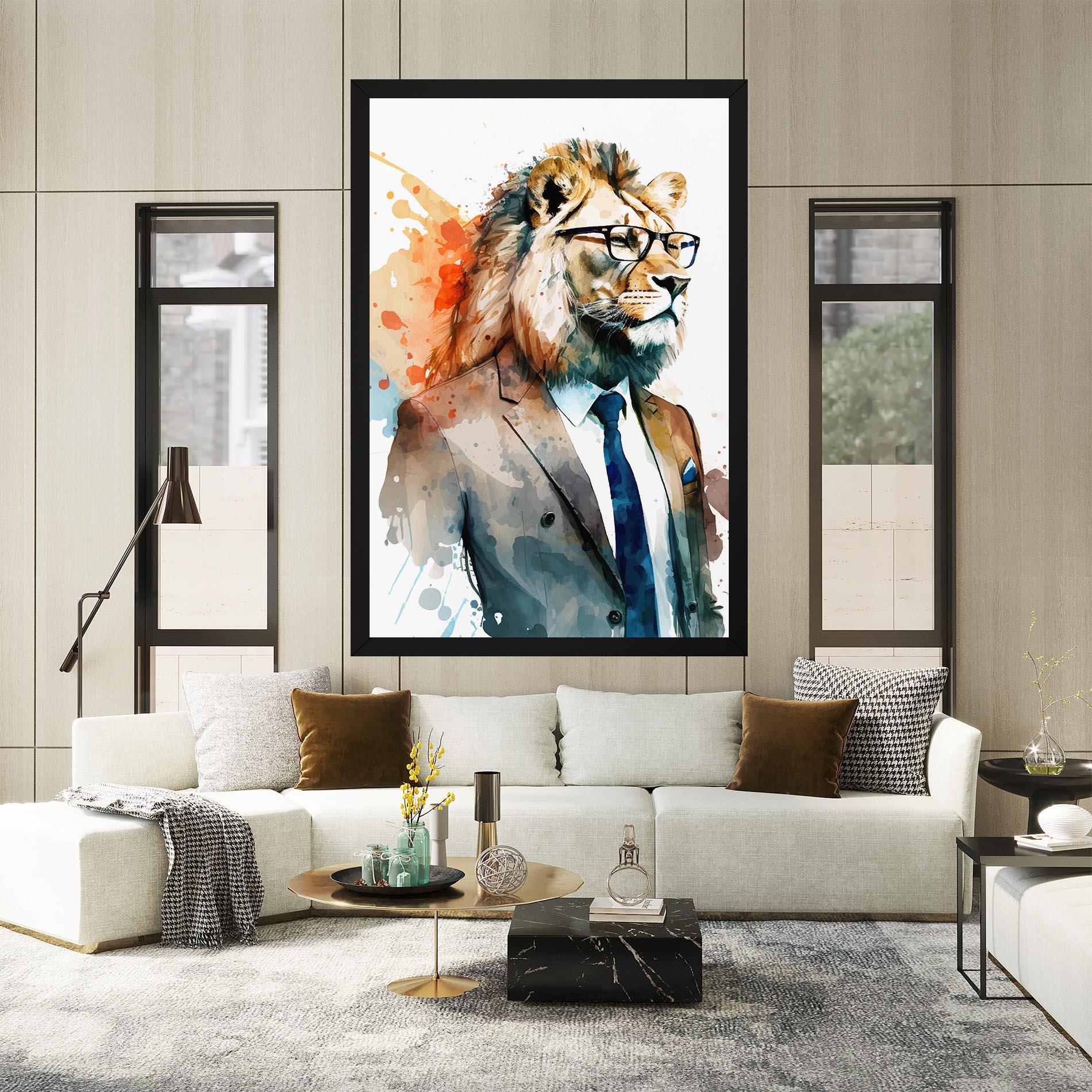 Tablou Canvas Brown Suit Lion mockup 2