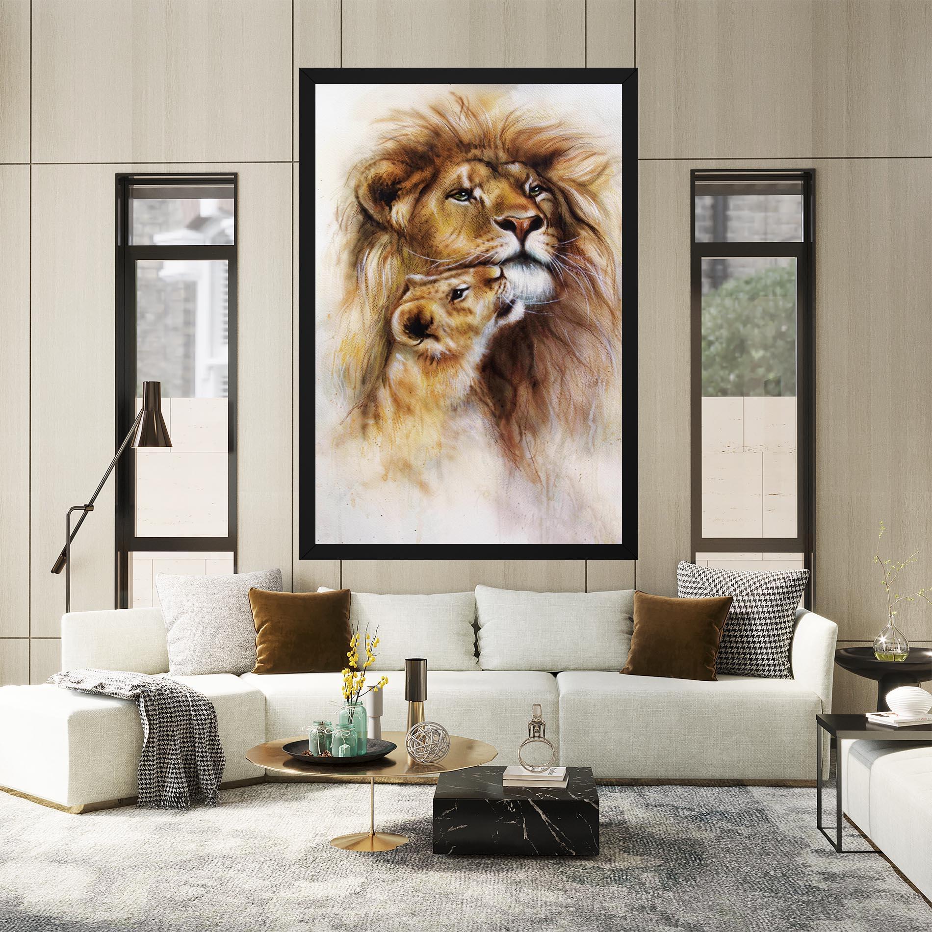 Tablou Canvas Lion Love mockup 2