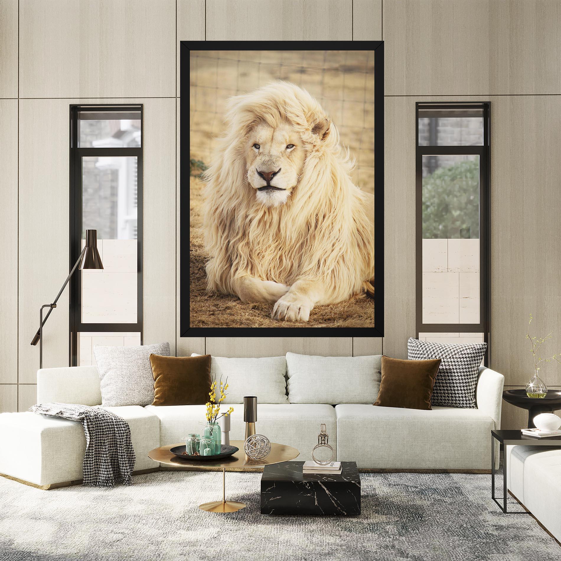 Tablou Canvas White Lion mockup 2