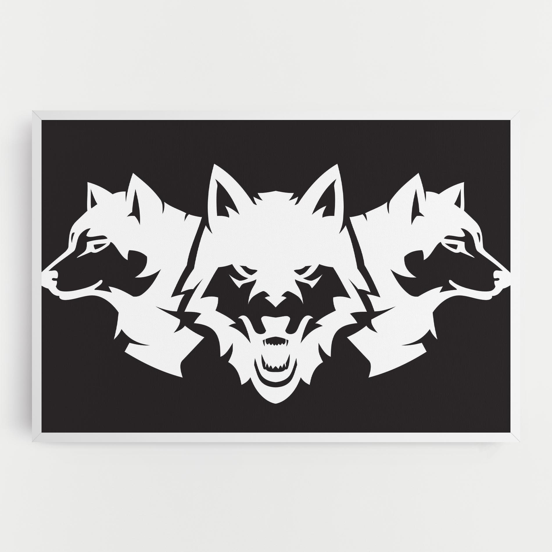 Tablou Canvas 3 Wolf Heads mockup 0