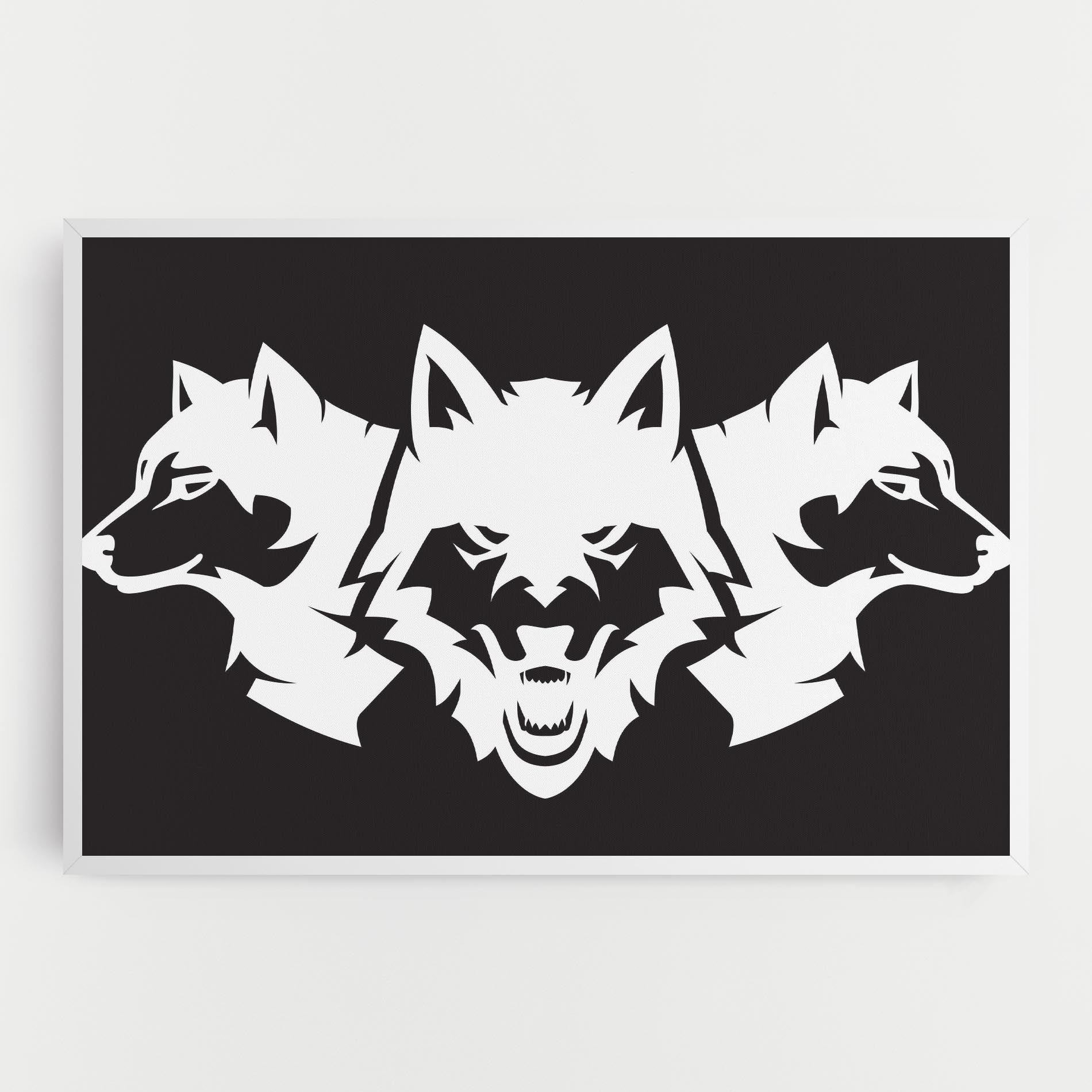 3 Wolf Heads mockup 0