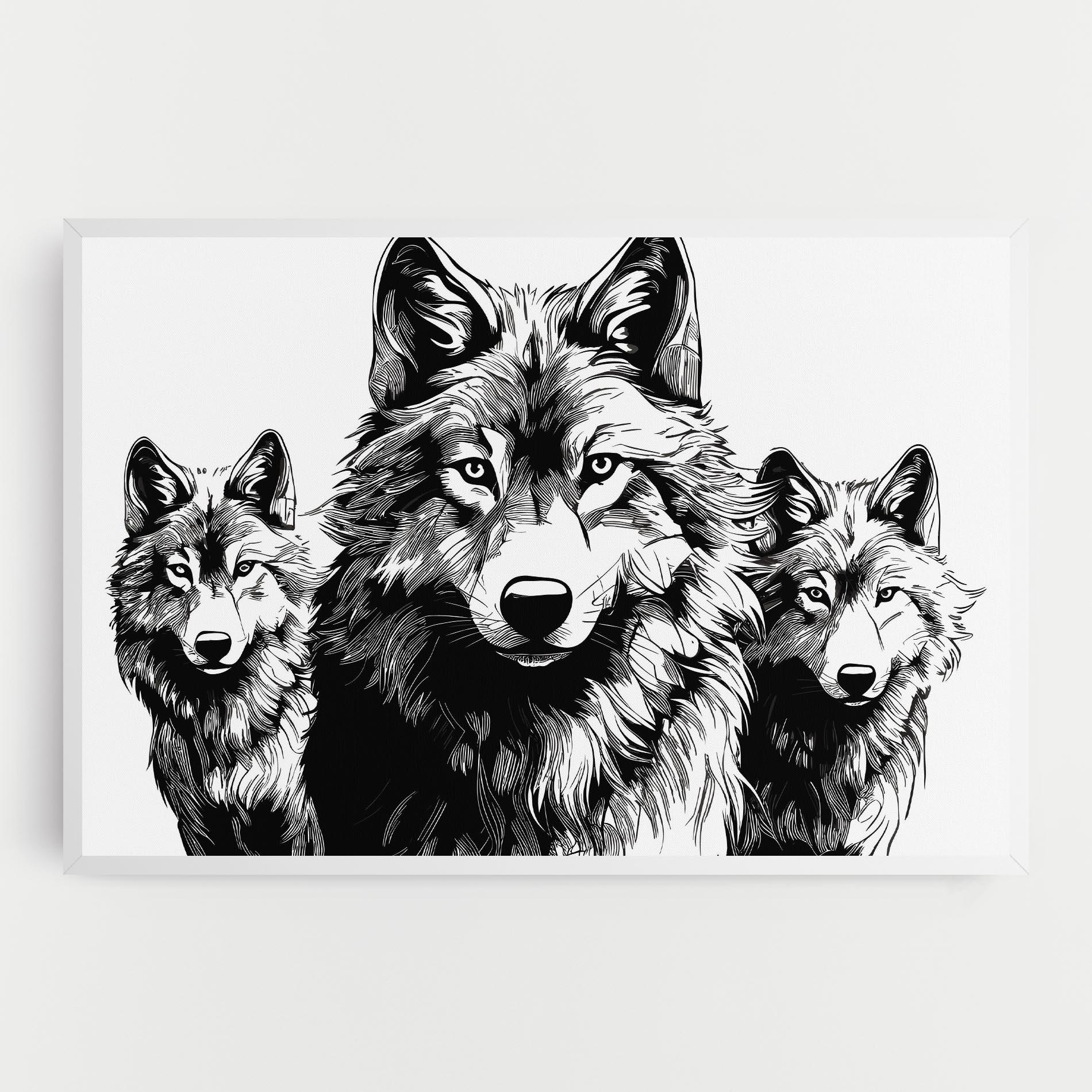 Tablou Canvas 3 Wolves mockup 0