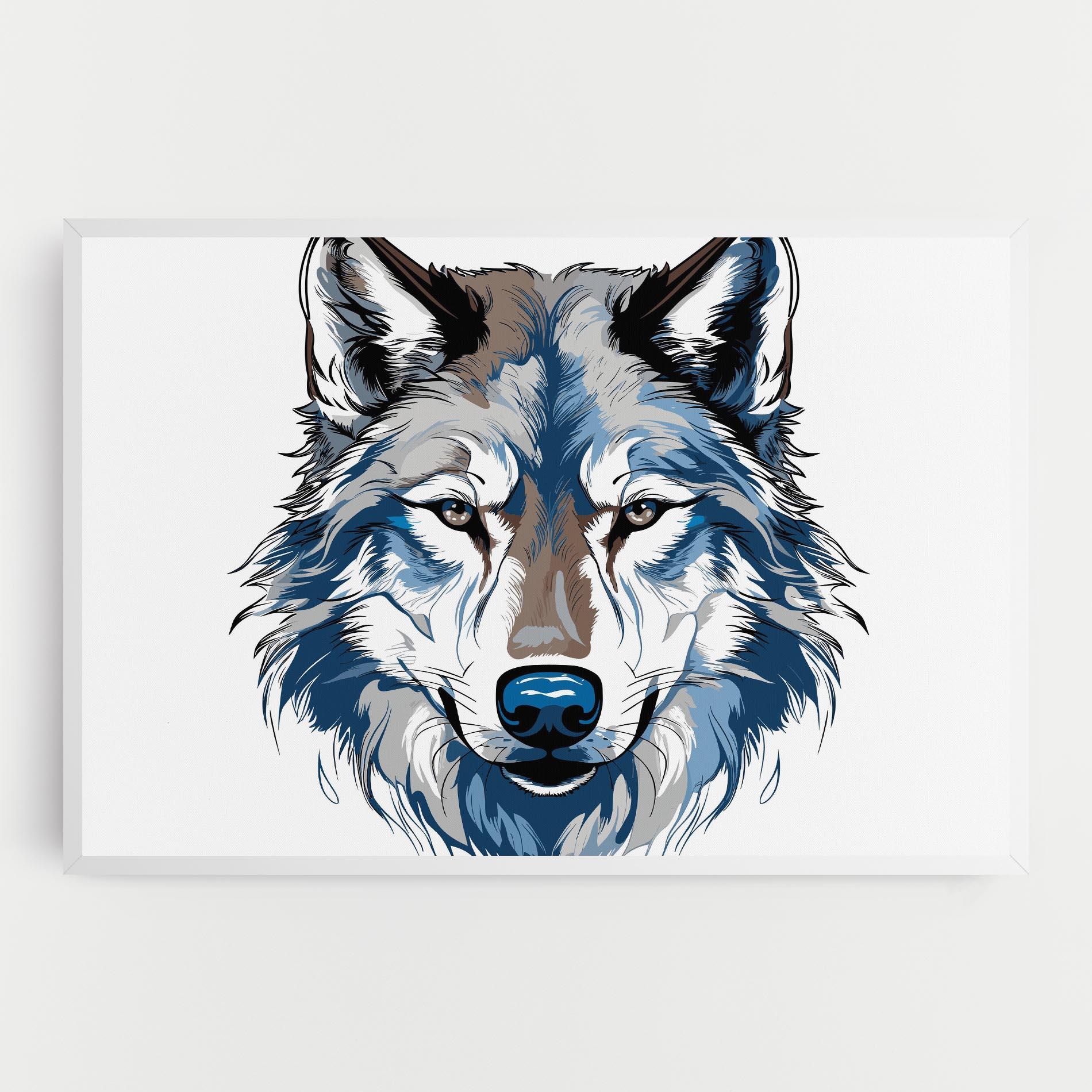 Tablou Canvas Blue Wolf Head mockup 0