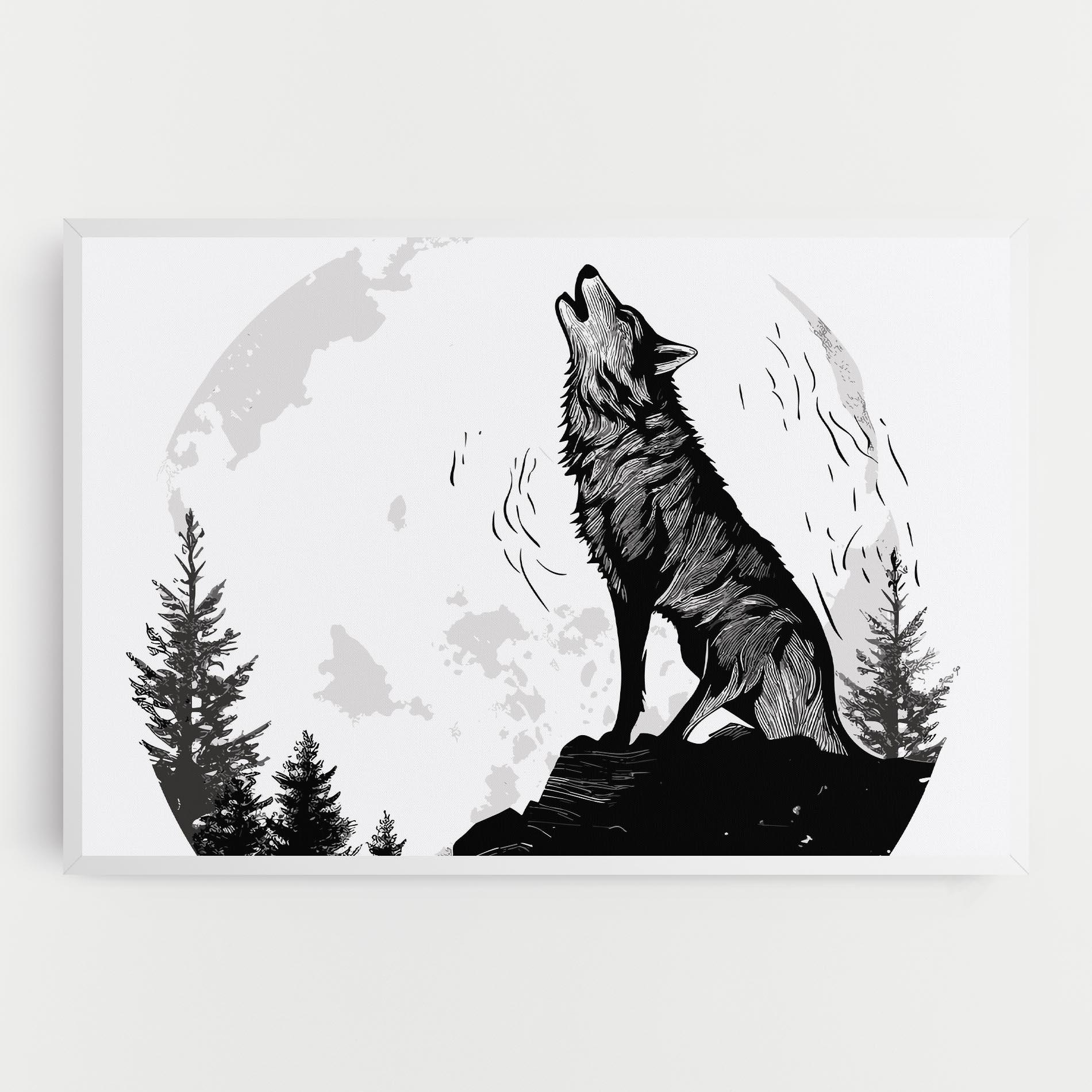 Tablou Canvas Grey Moon Wolf mockup 0