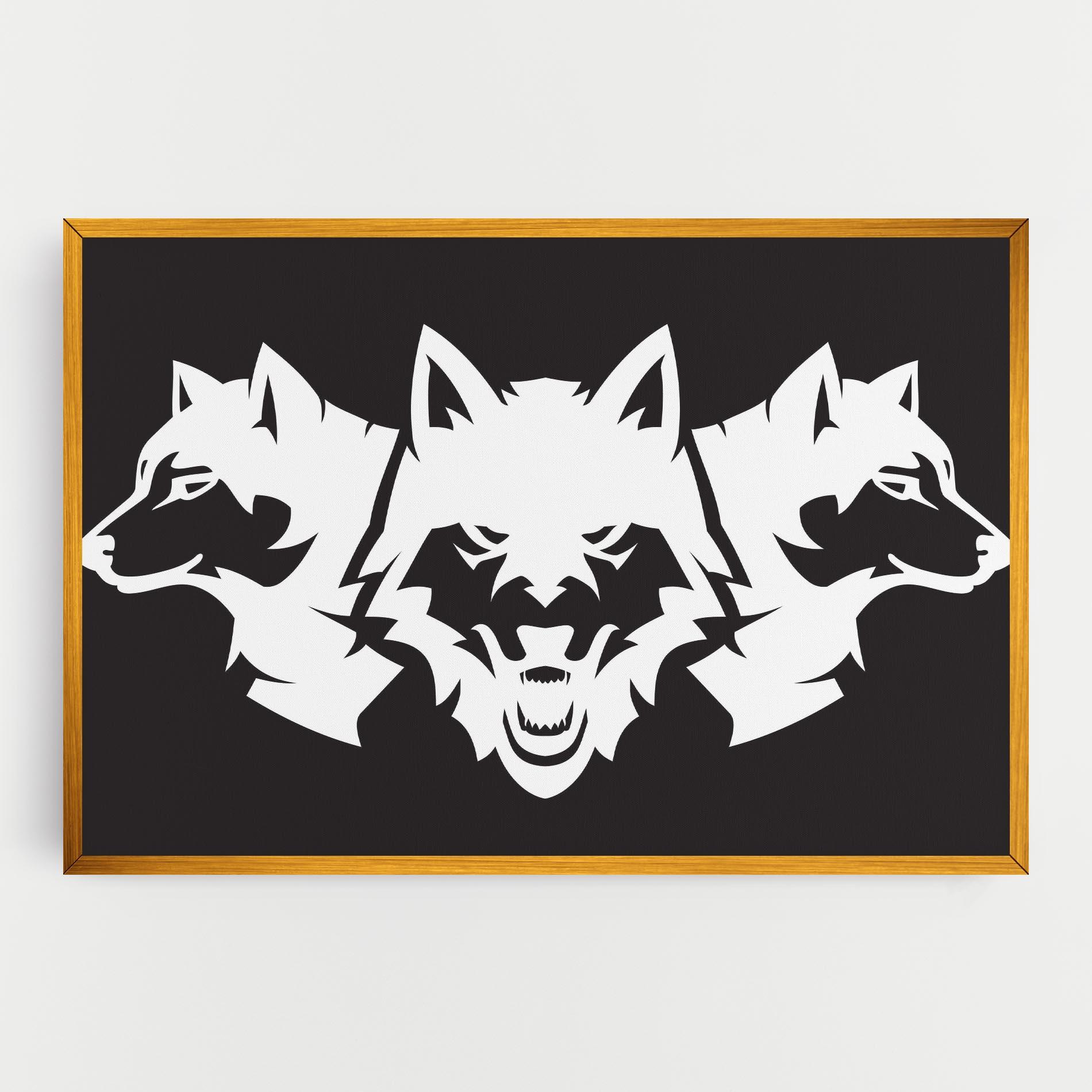 Tablou Canvas 3 Wolf Heads mockup 0