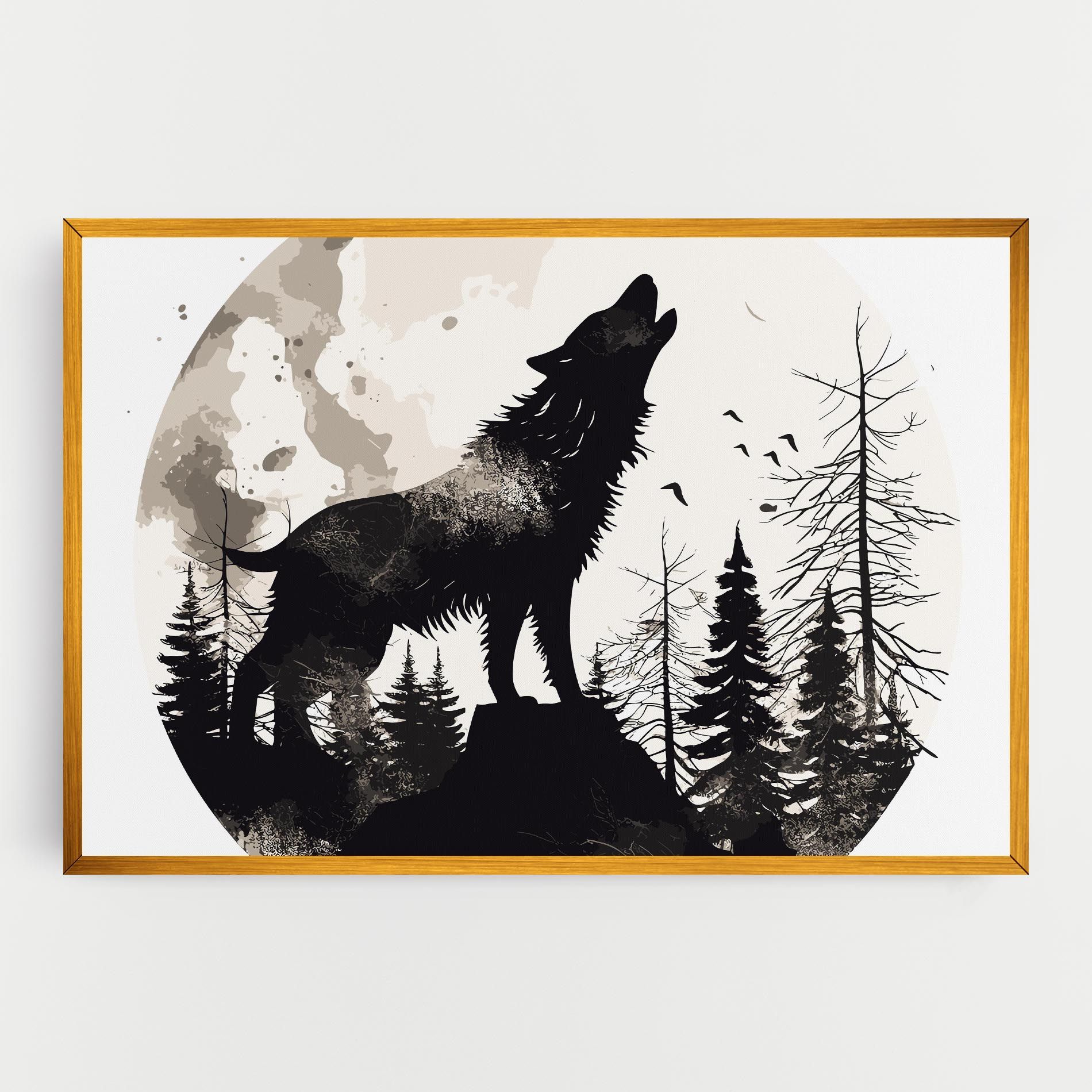 Black On Cream Wolf mockup 0