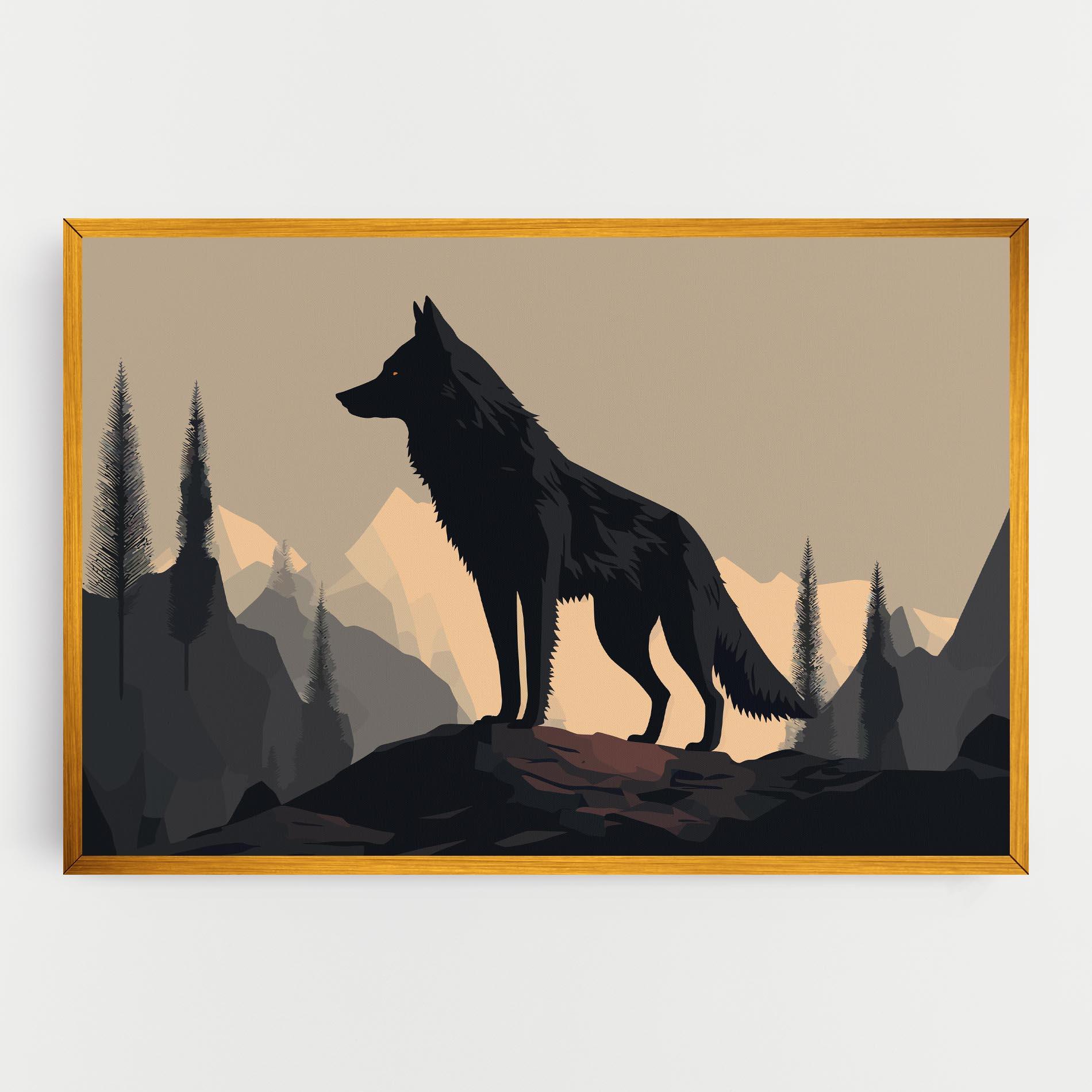 Tablou Canvas Black Wolf mockup 0