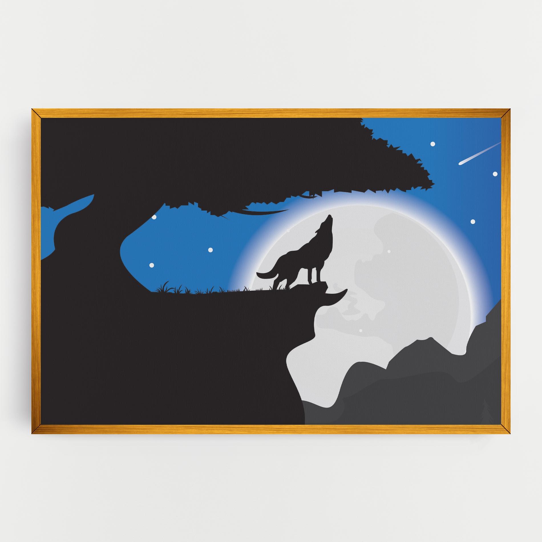 Tablou Canvas Blue Light Wolf mockup 0