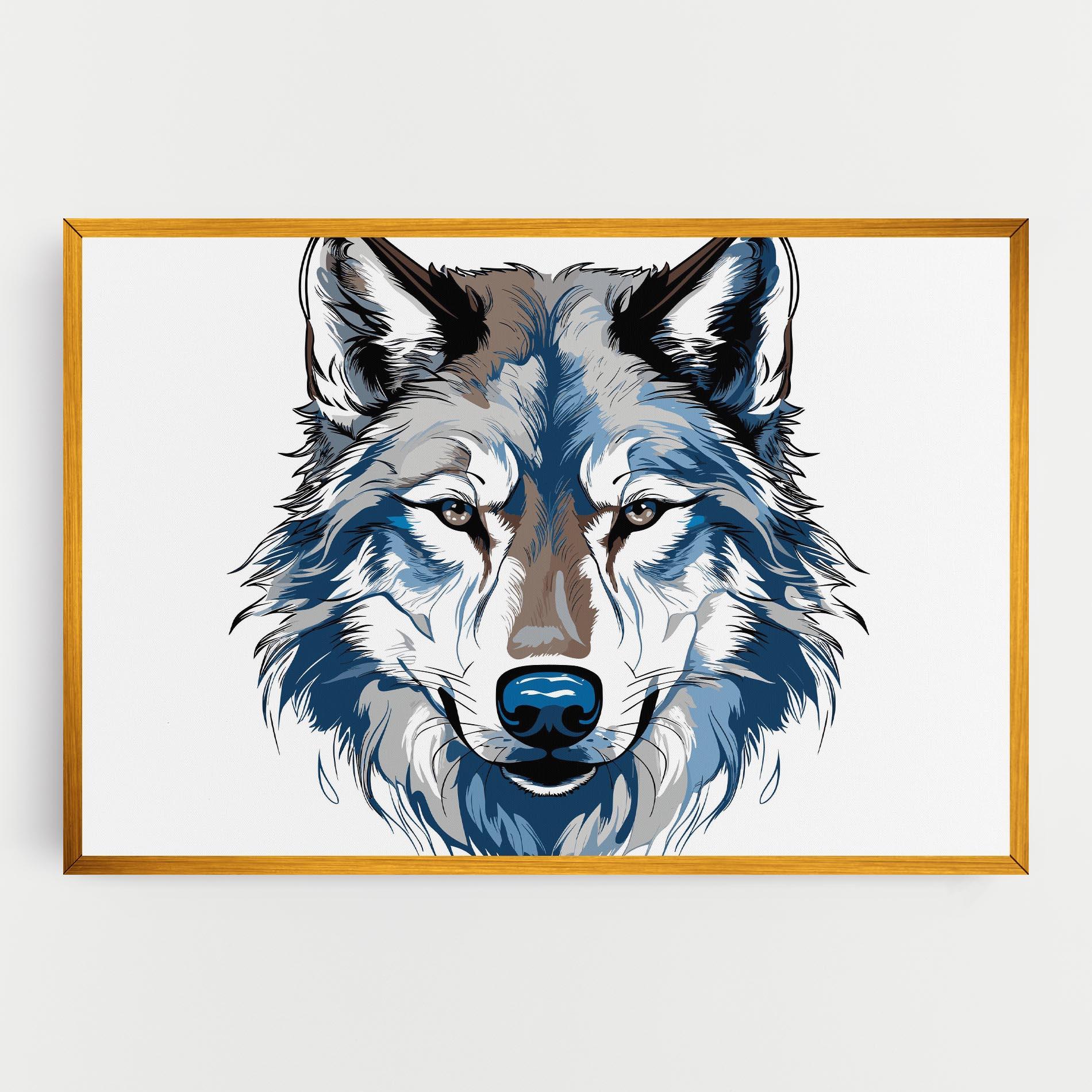 Tablou Canvas Blue Wolf Head mockup 0