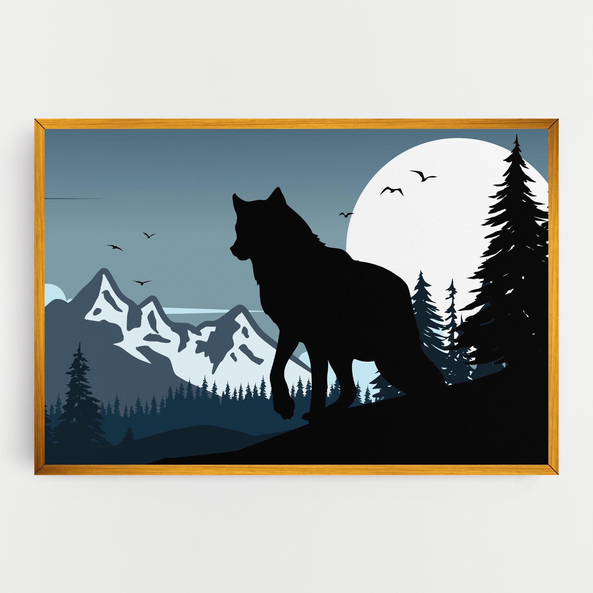 Tablou Canvas Hill Wolf mockup 0
