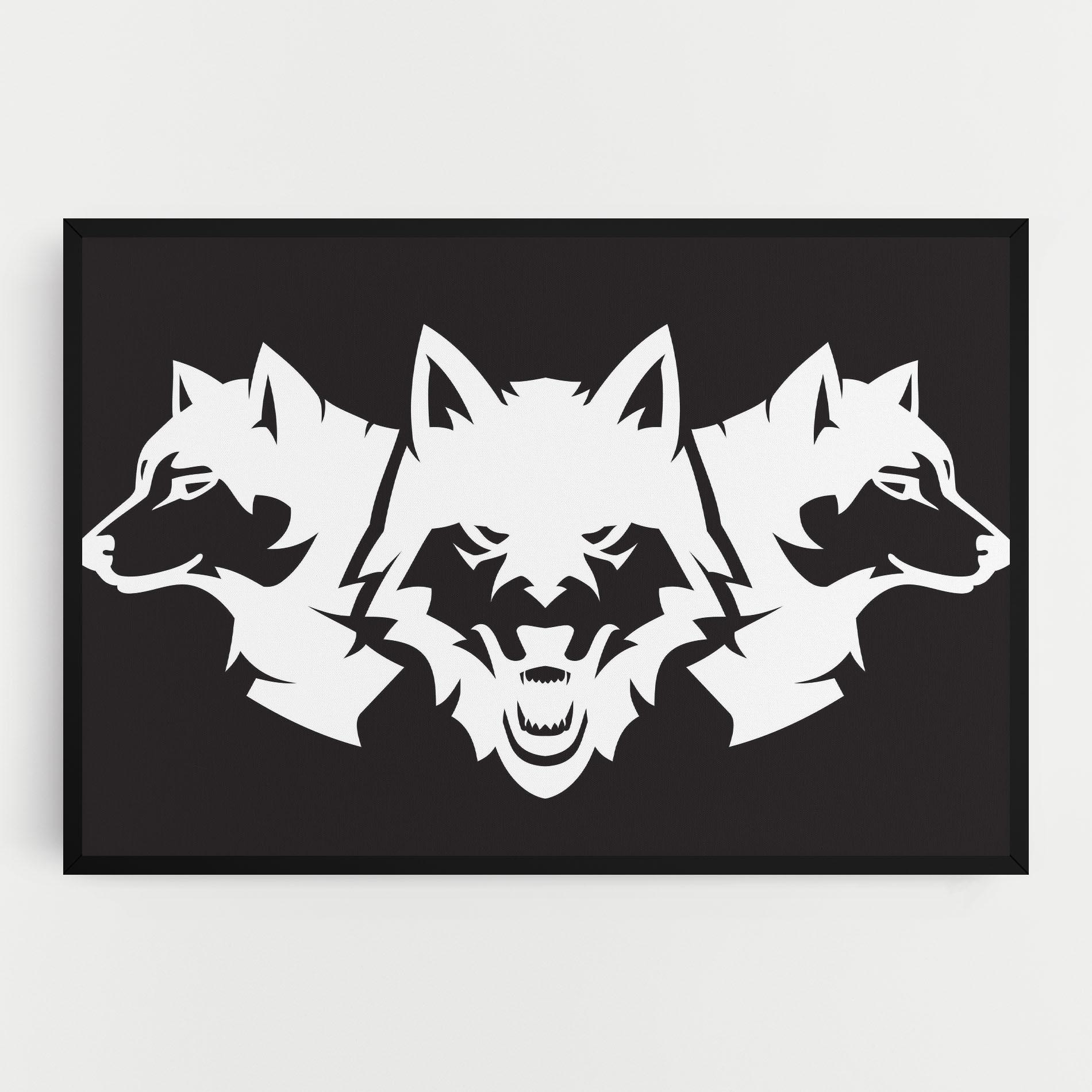 Tablou Canvas 3 Wolf Heads mockup 0