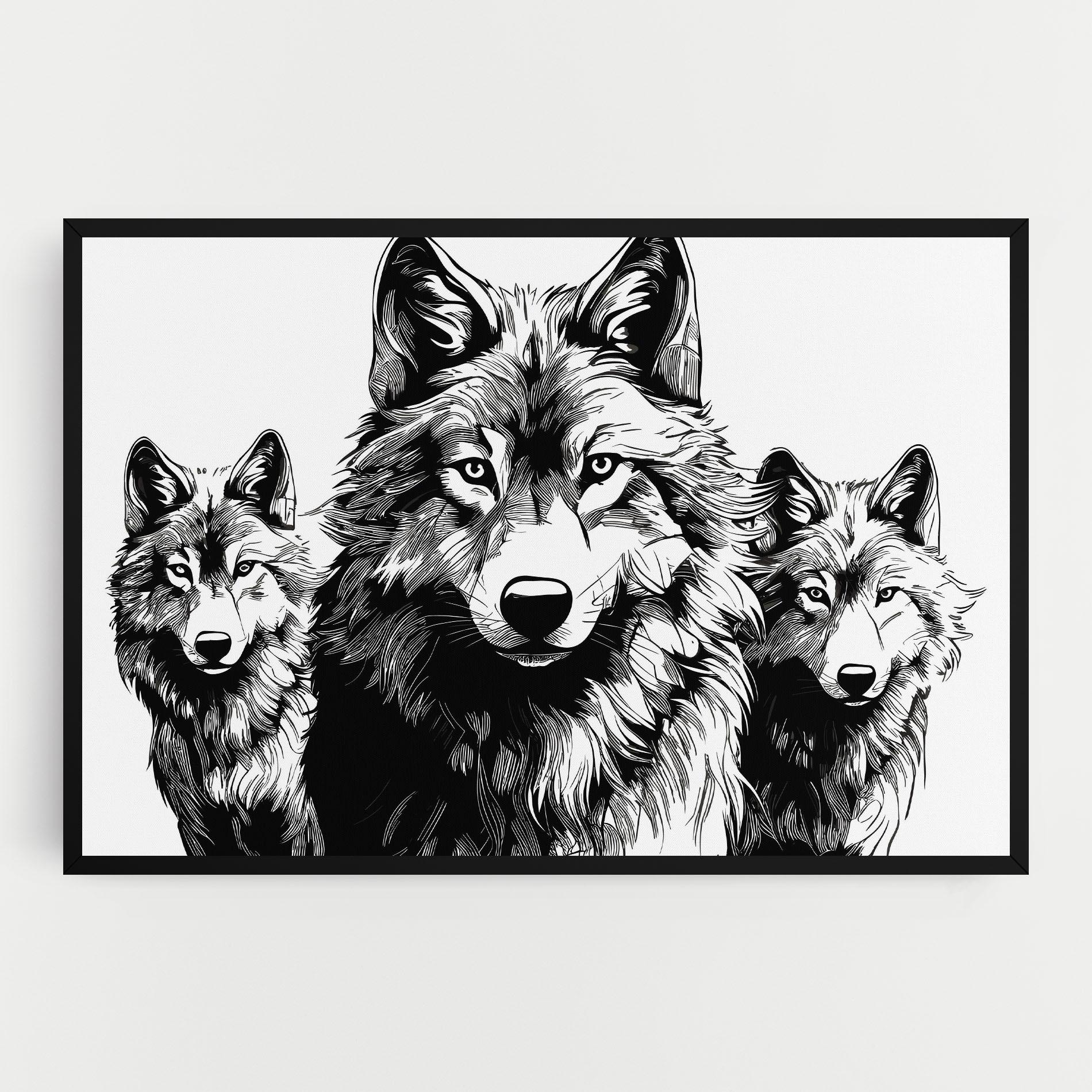 Tablou Canvas 3 Wolves mockup 0