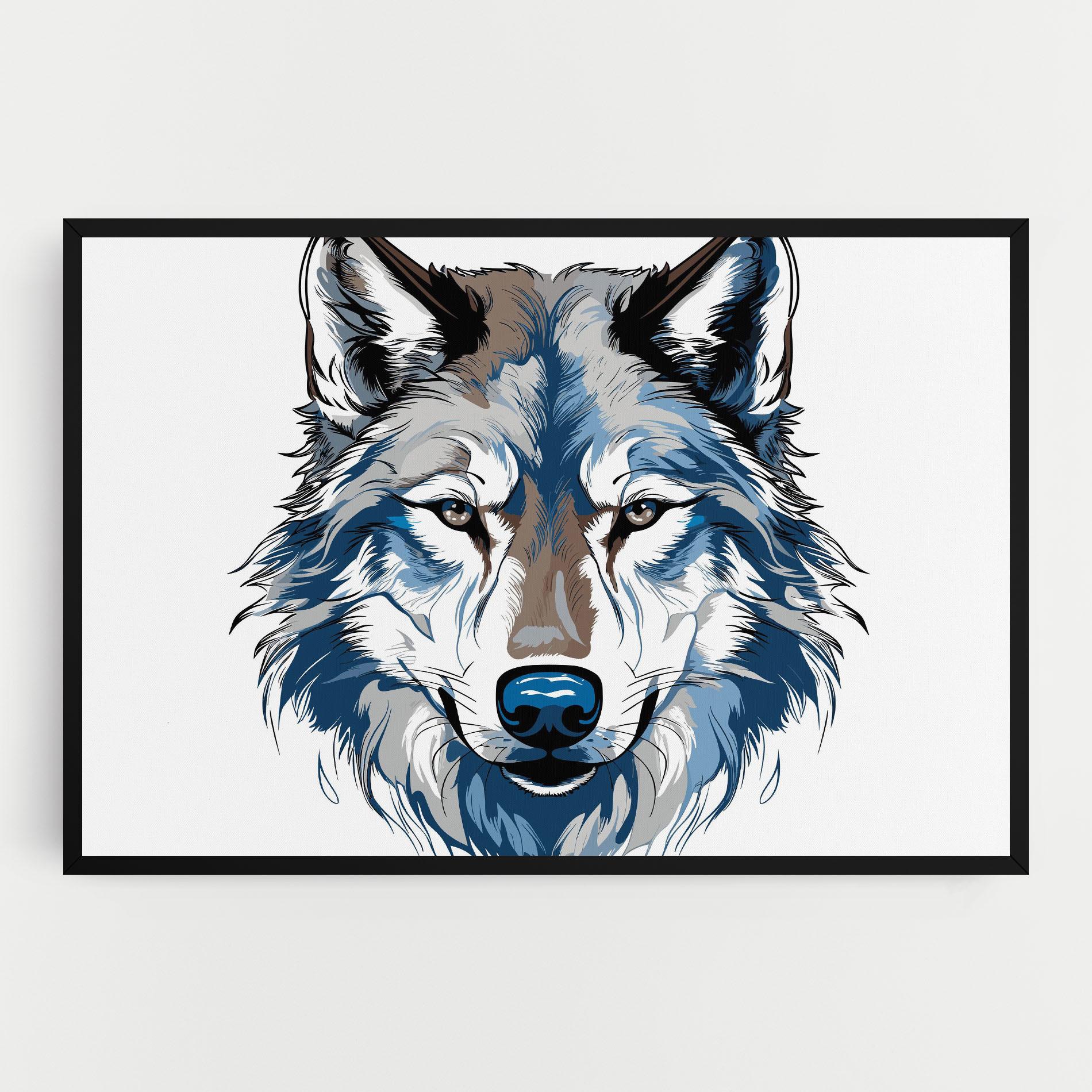 Tablou Canvas Blue Wolf Head mockup 0