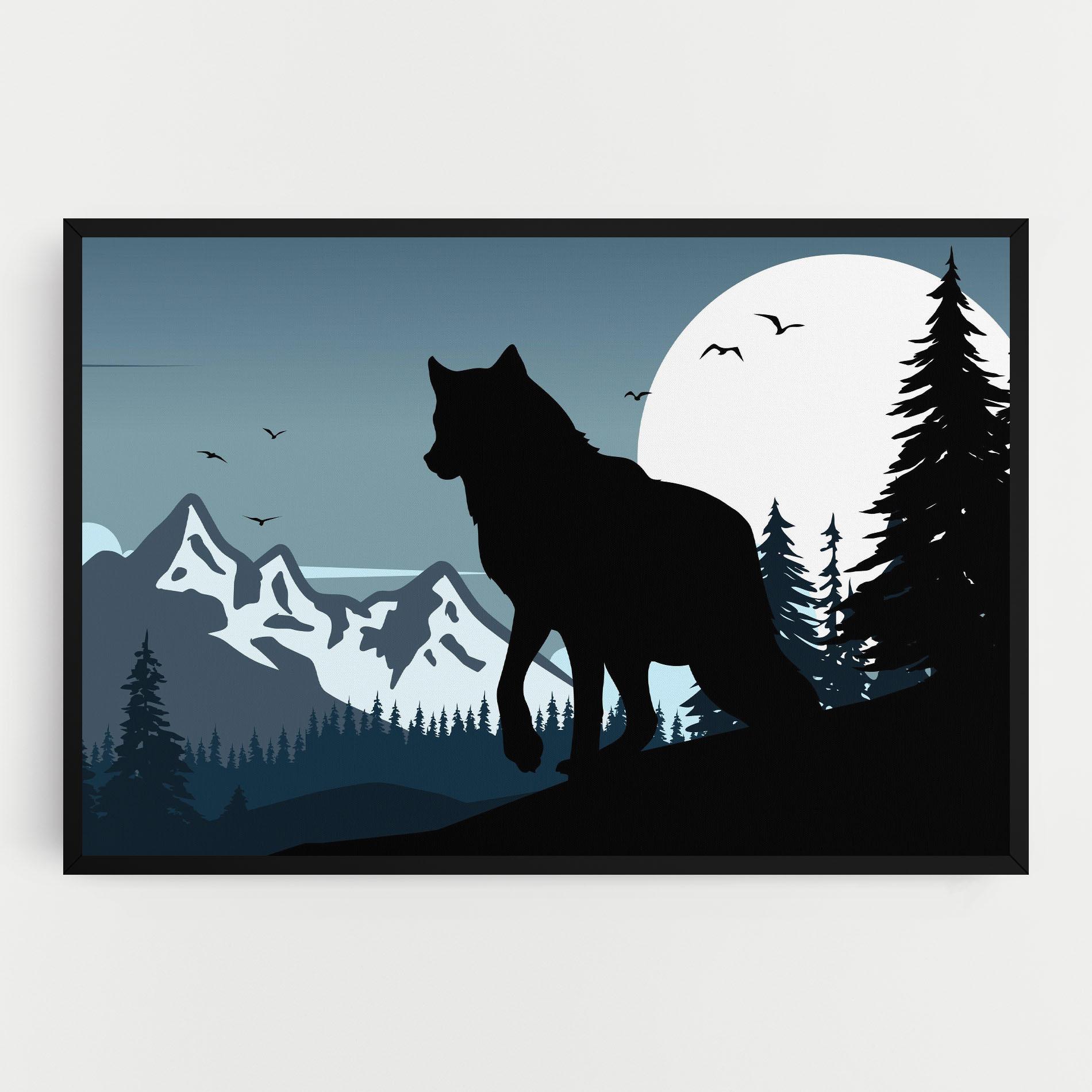 Tablou Canvas Hill Wolf mockup 0