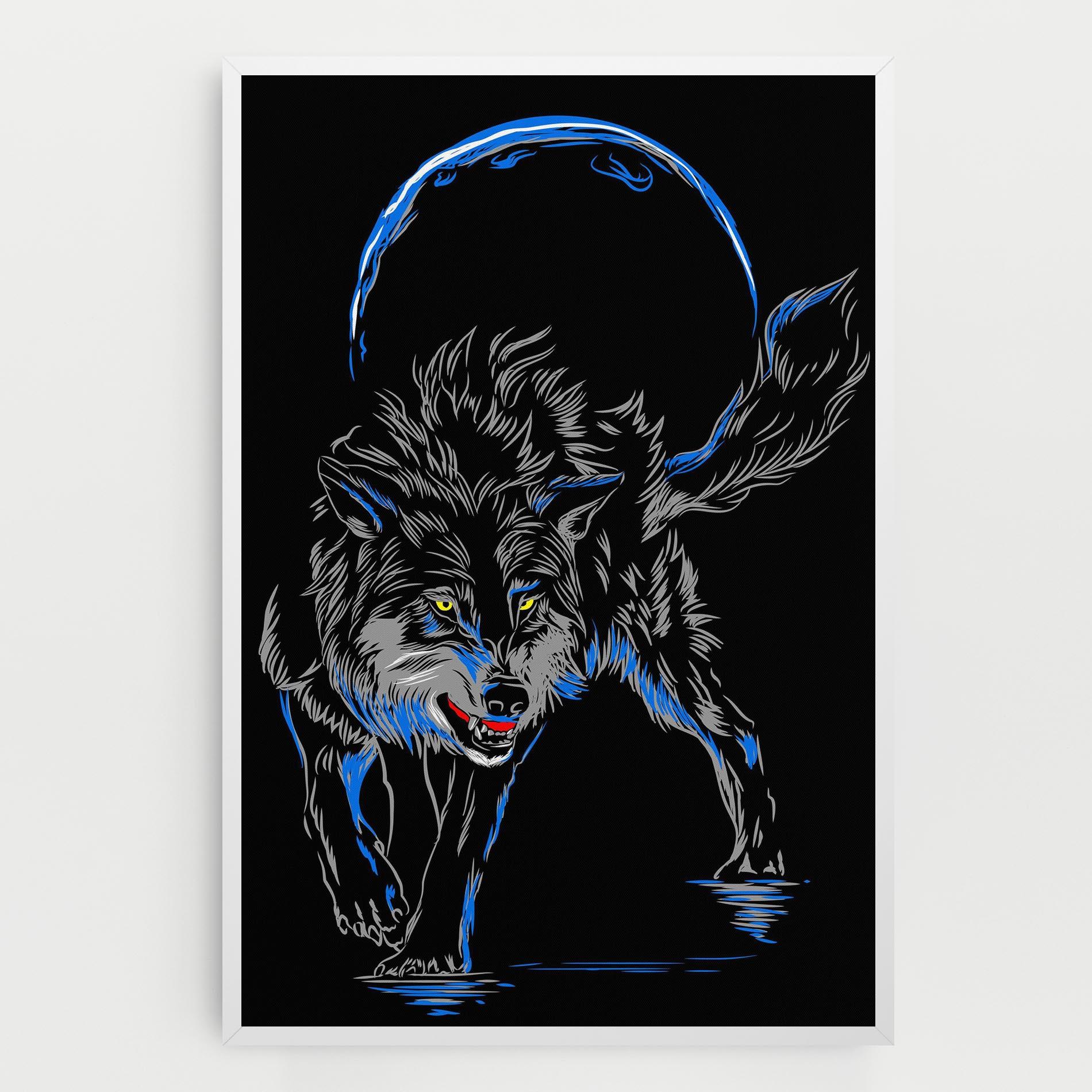 Tablou Canvas Grey Blue Wolf mockup 0