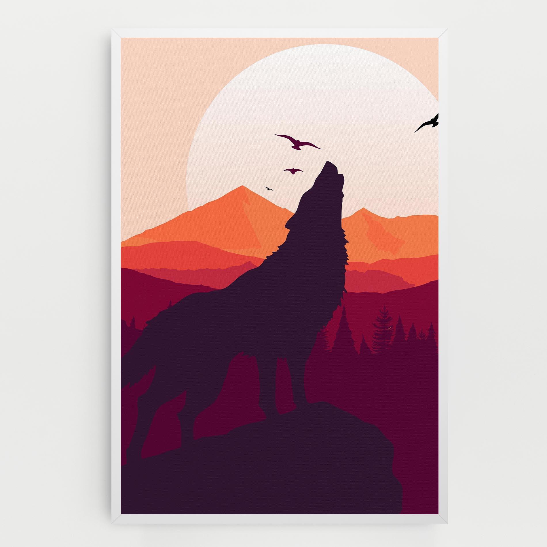 Tablou Canvas Wolf Pink Moon mockup 0