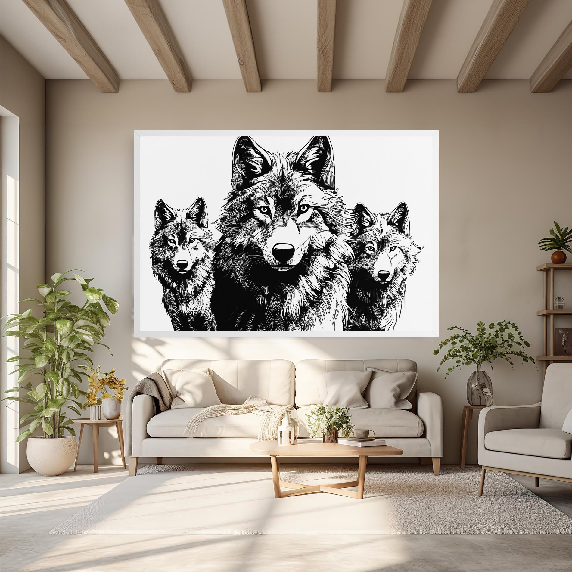 Tablou Canvas 3 Wolves mockup 6
