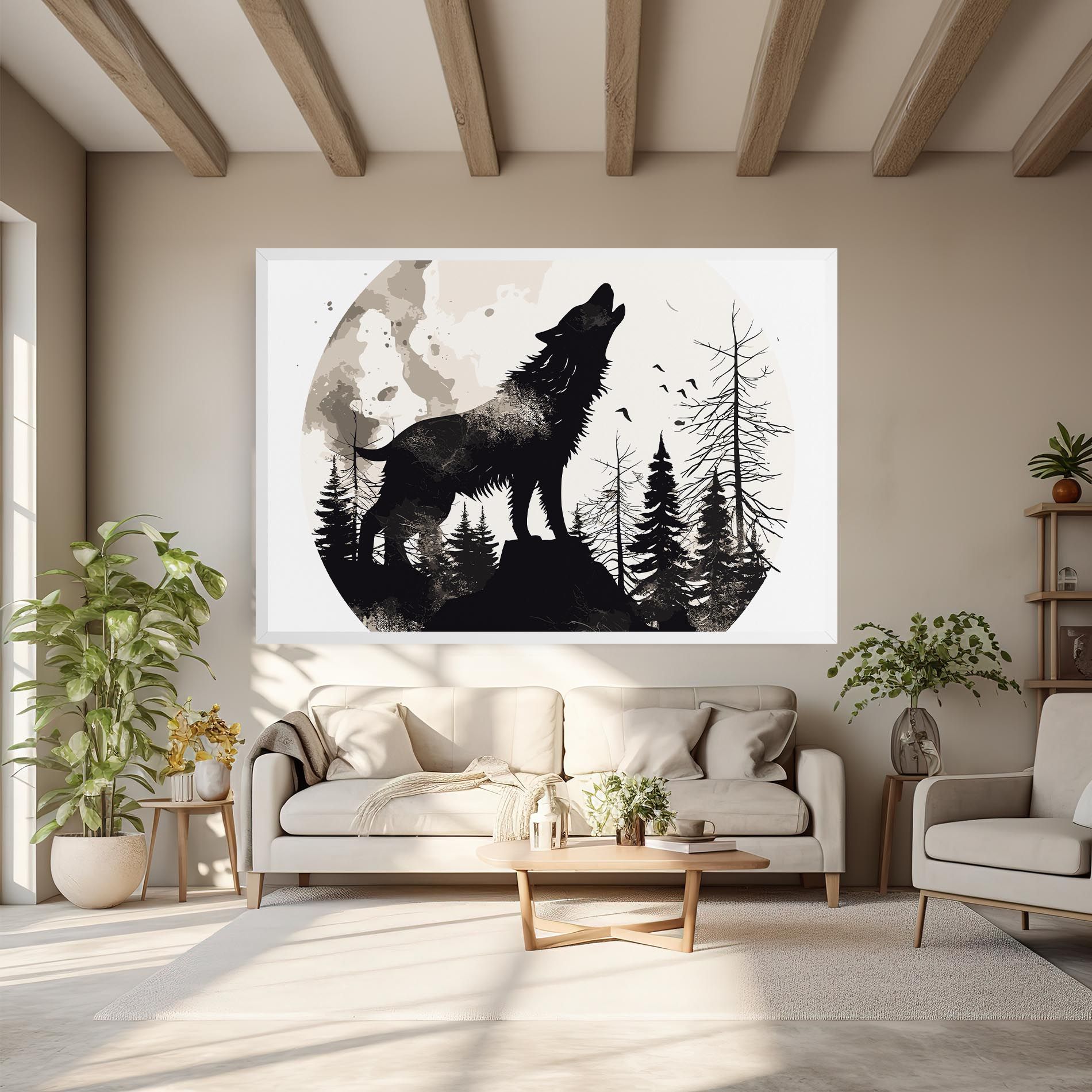 Black On Cream Wolf mockup 6