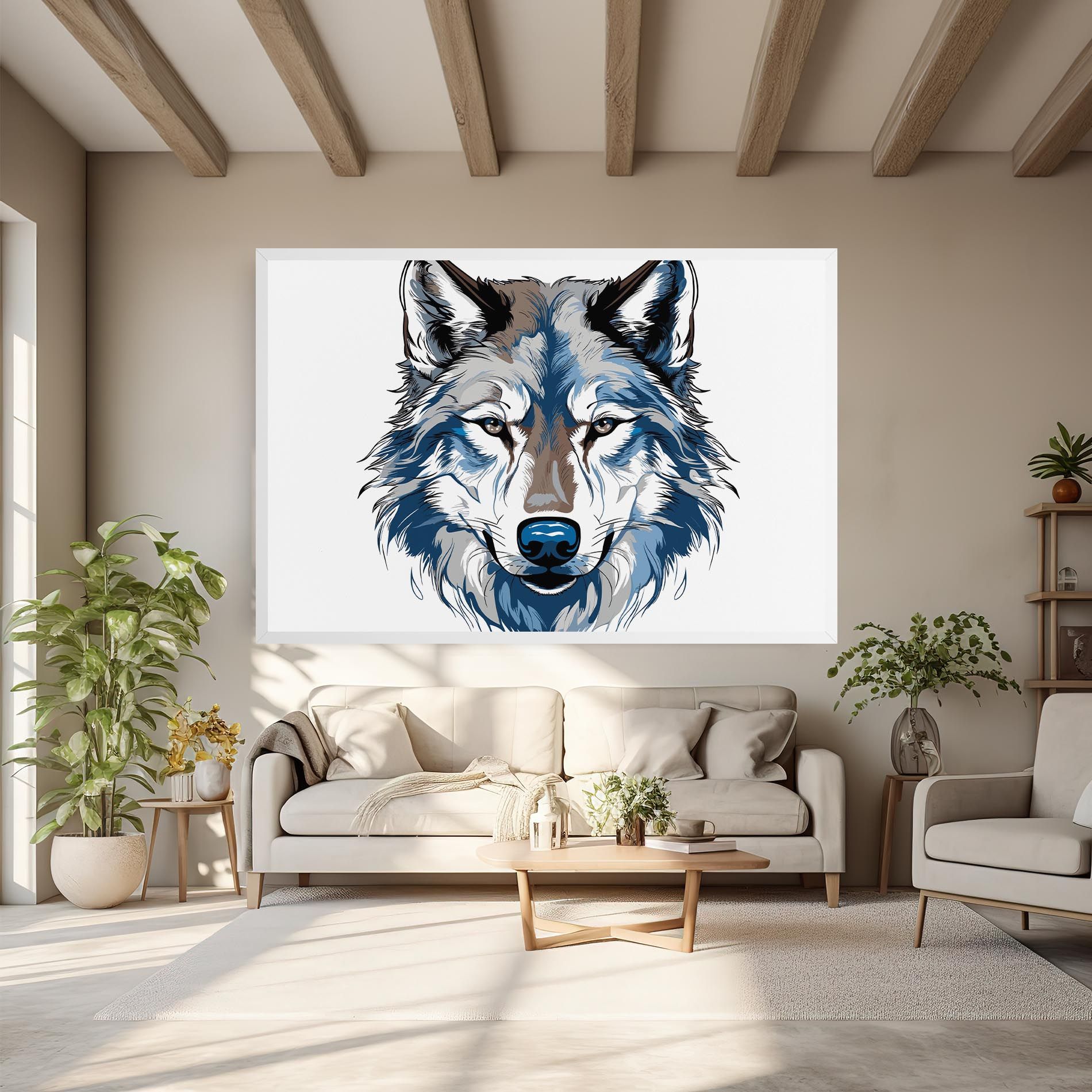 Blue Wolf Head mockup 6