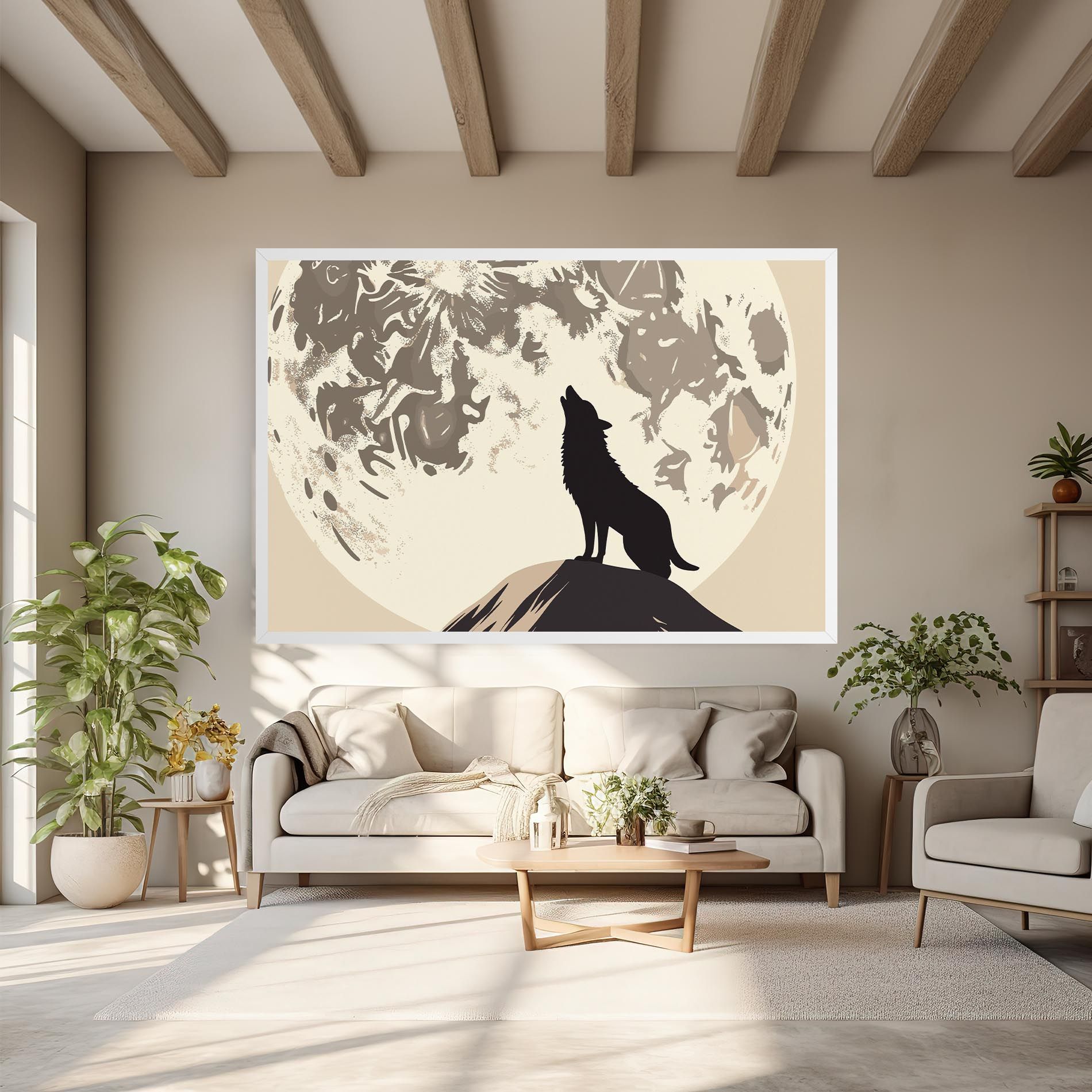 Cream Moon Wolf mockup 6