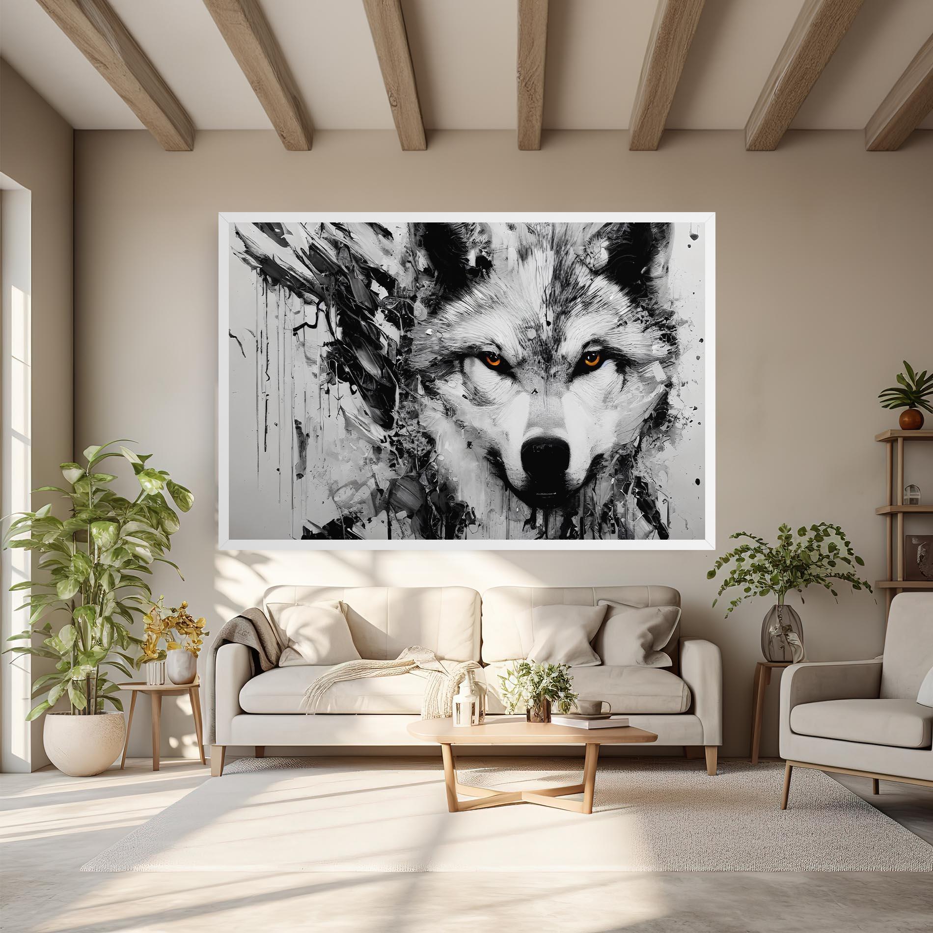 Tablou Canvas Grey Wolf Portrait mockup 6