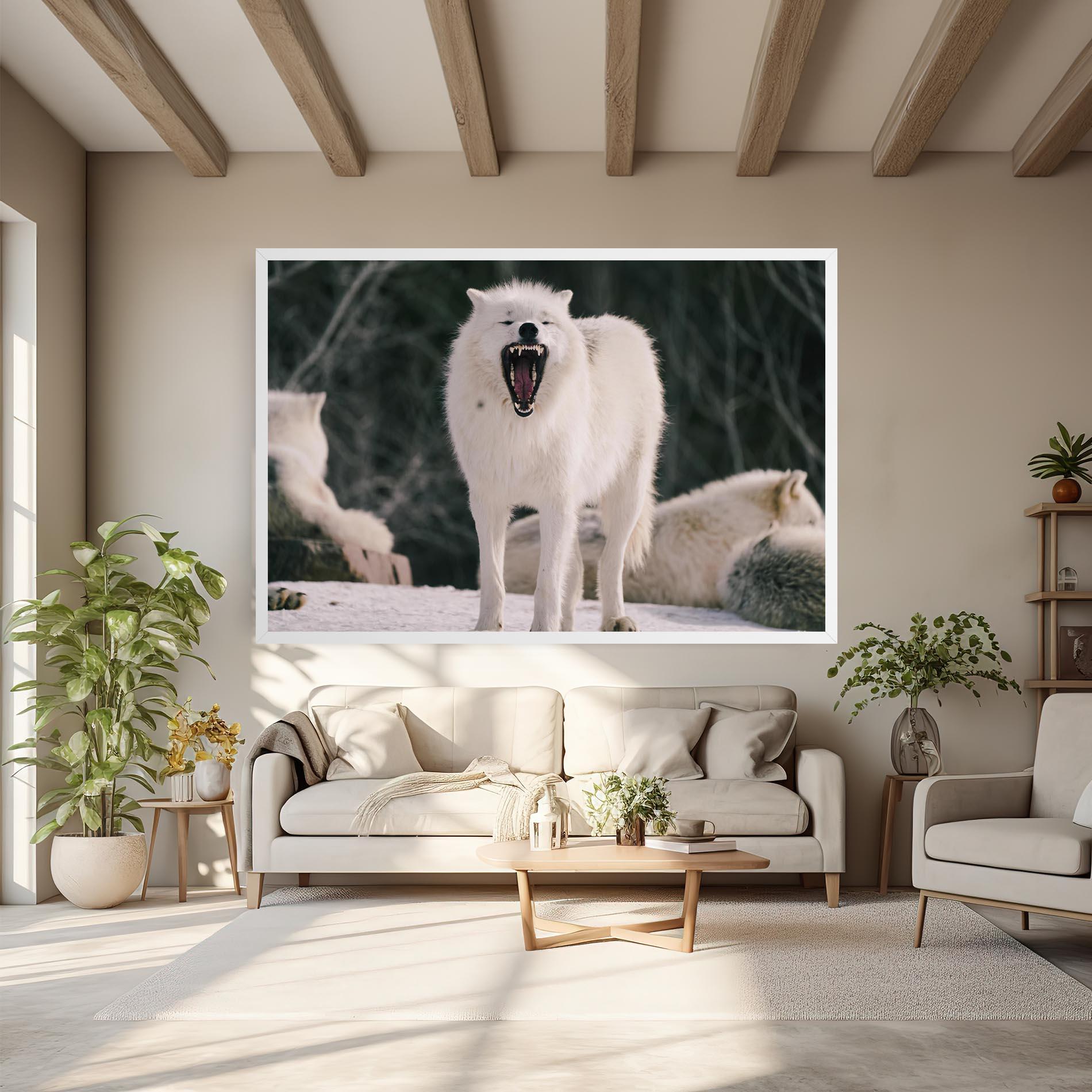 Tablou Canvas Laughing White Wolf mockup 6