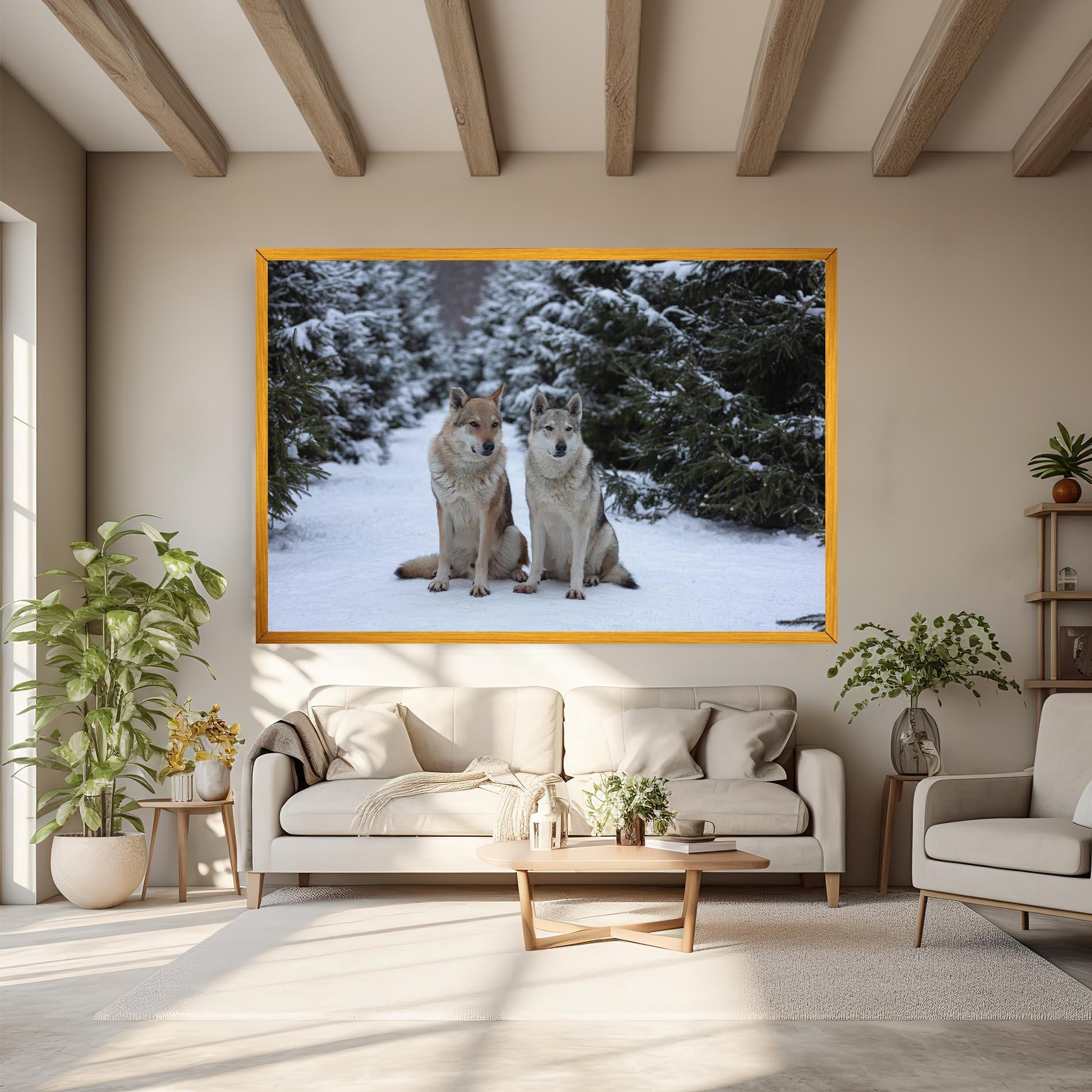 Tablou Canvas 2 Wolfs Sitting mockup 6