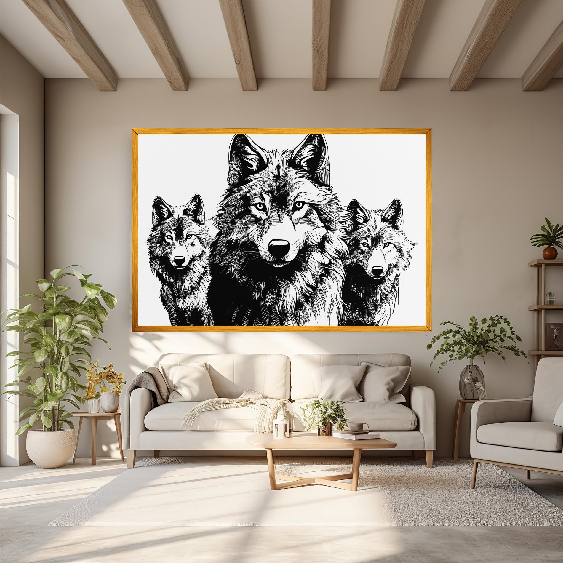 Tablou Canvas 3 Wolves mockup 6
