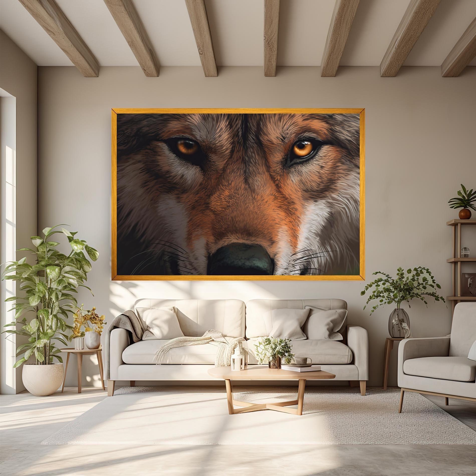 Tablou Canvas Close Up Wolf Eyes mockup 6