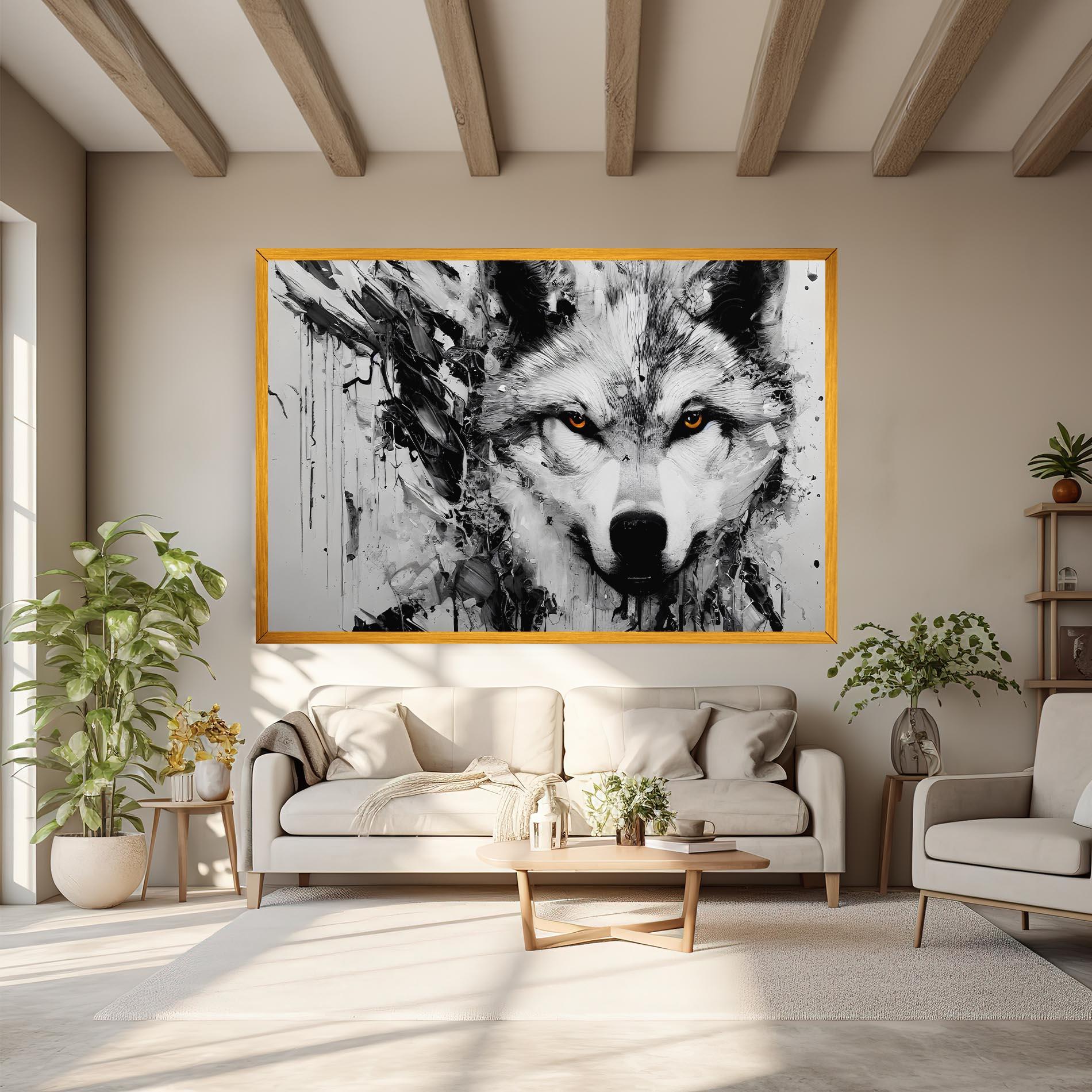 Tablou Canvas Grey Wolf Portrait mockup 6