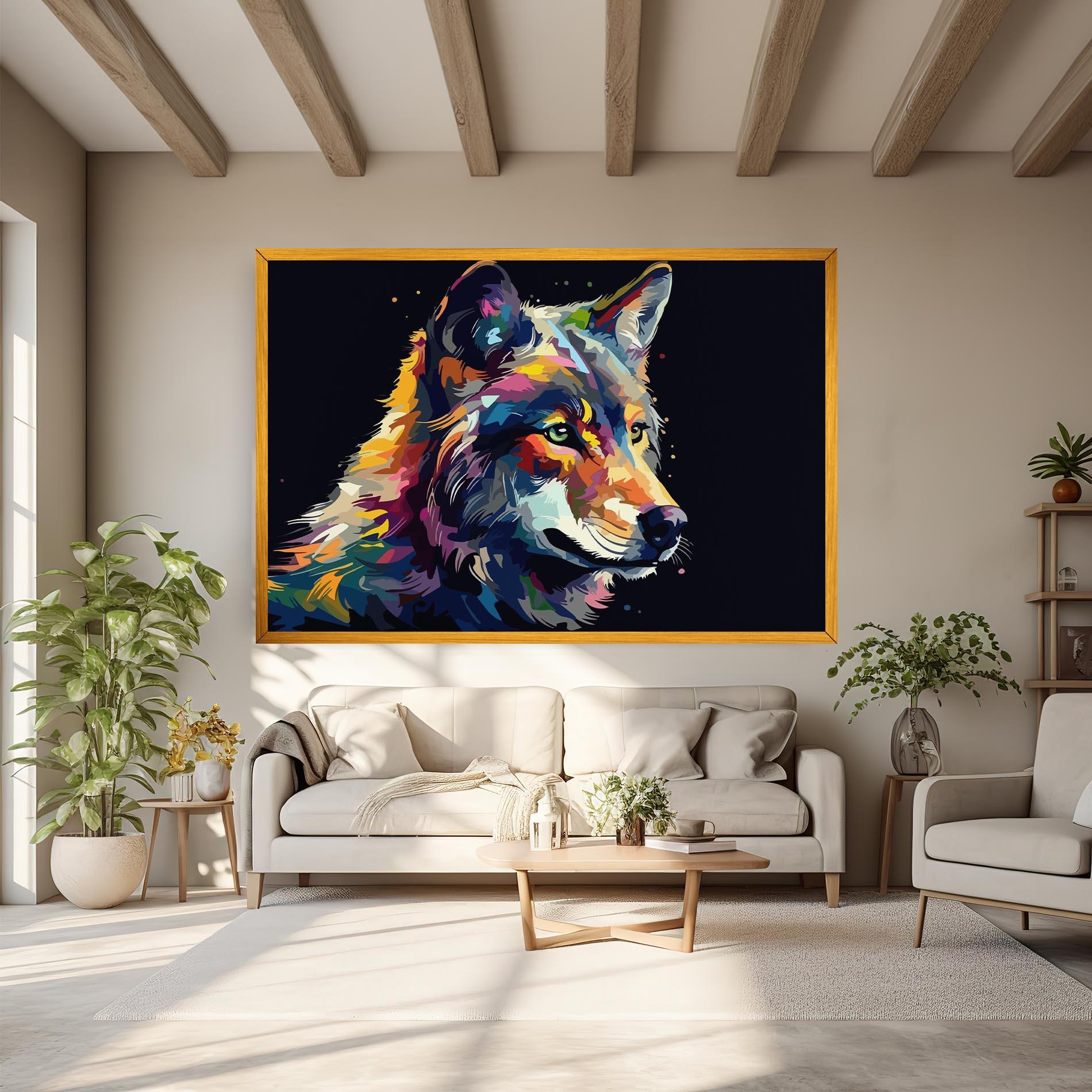 Tablou Canvas Painted Wolf mockup 6