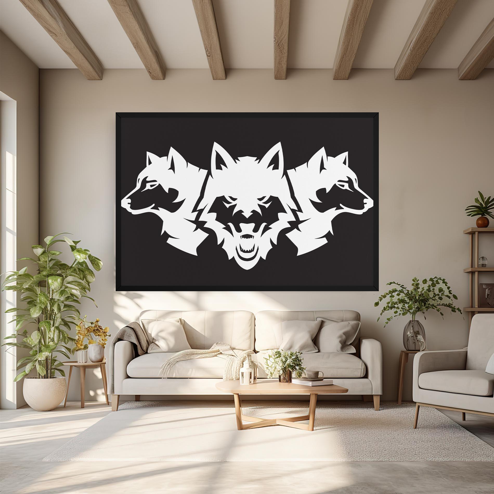 Tablou Canvas 3 Wolf Heads mockup 6