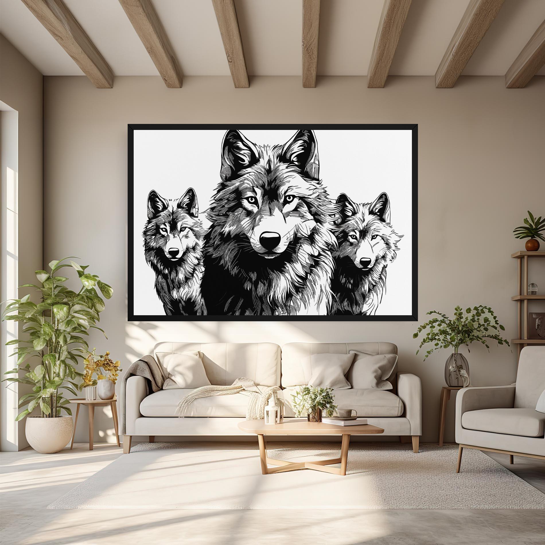 Tablou Canvas 3 Wolves mockup 6