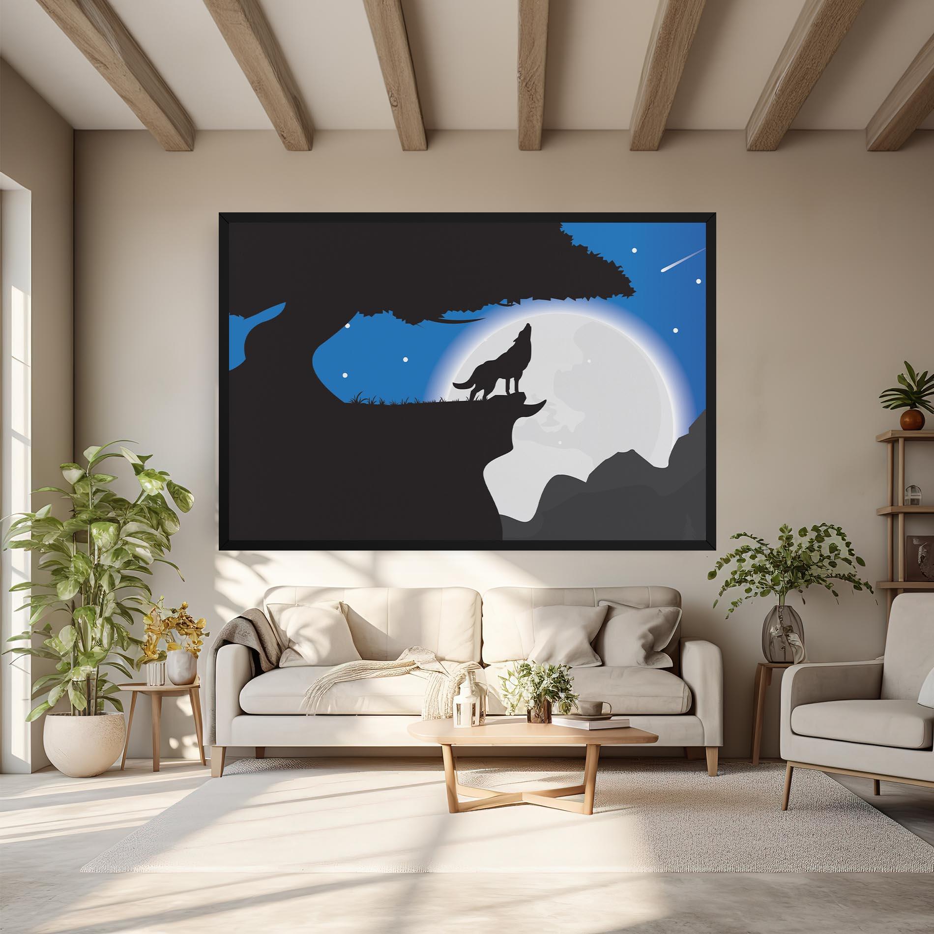 Tablou Canvas Blue Light Wolf mockup 6