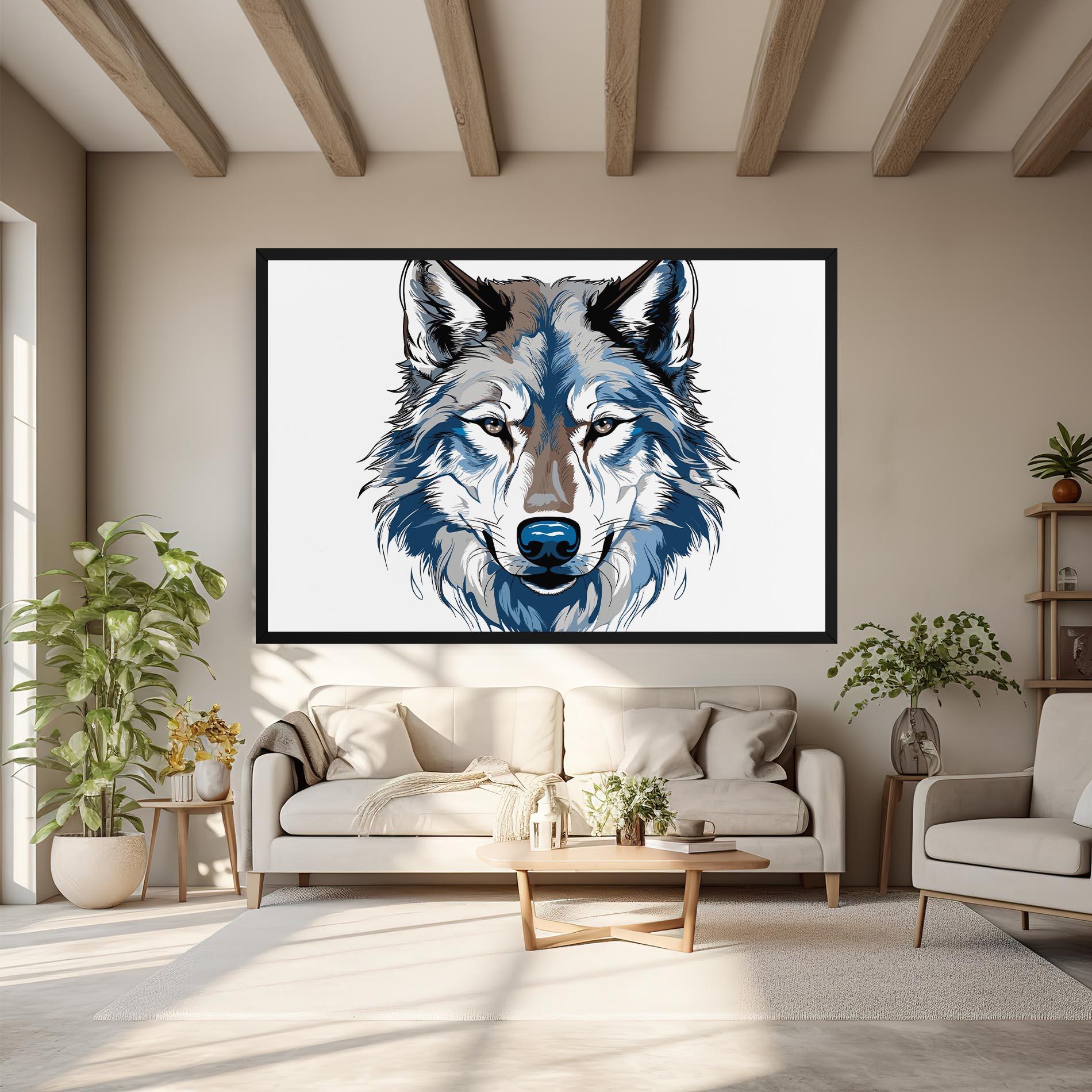 Tablou Canvas Blue Wolf Head mockup 6