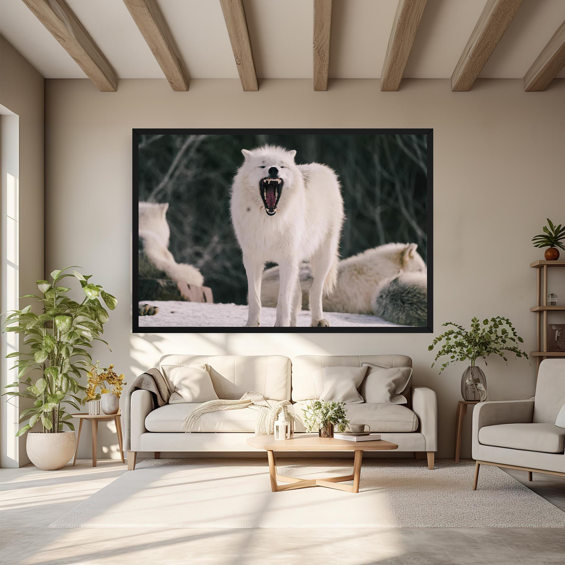 Tablou Canvas Laughing White Wolf mockup 6
