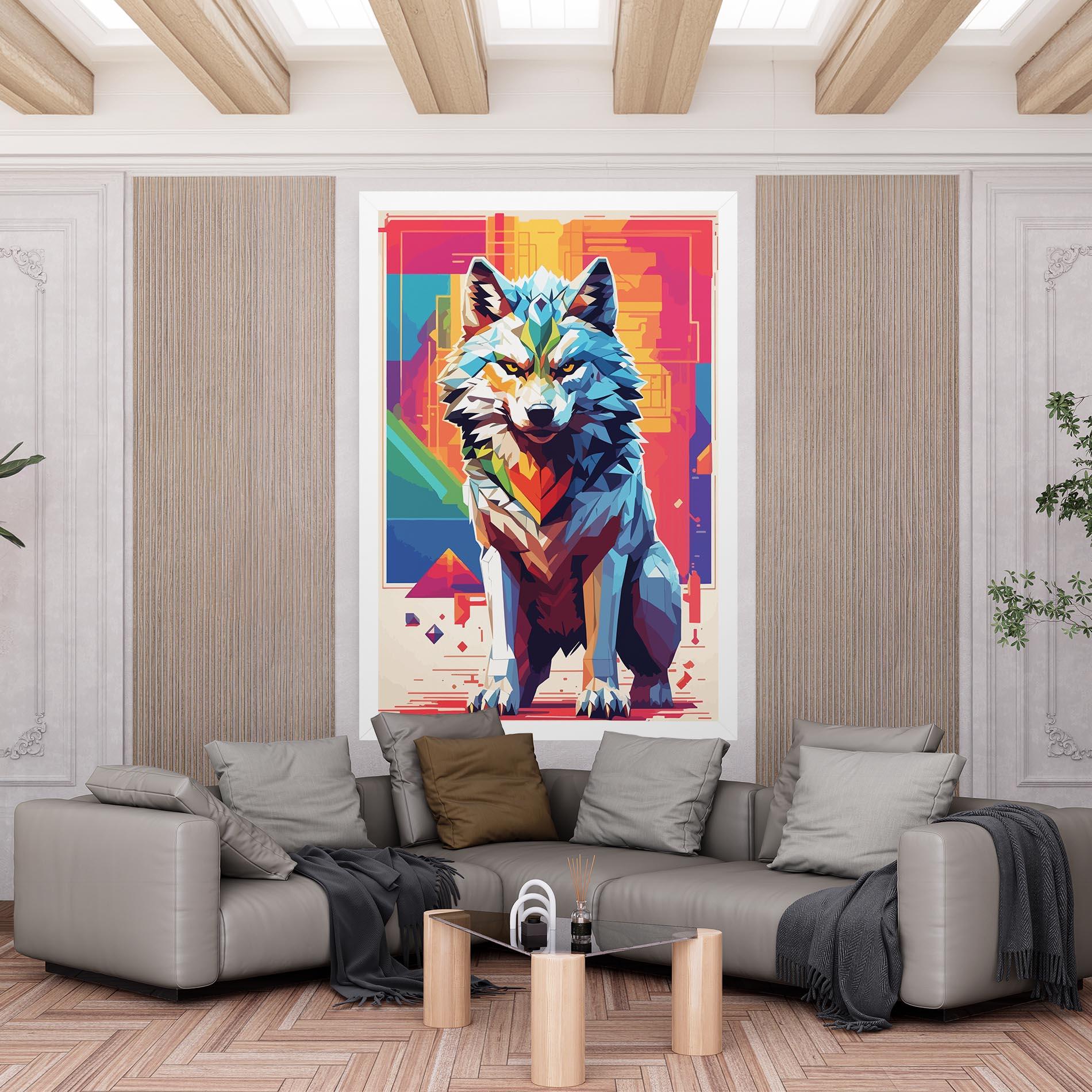 Tablou Canvas Wolf Character mockup 6