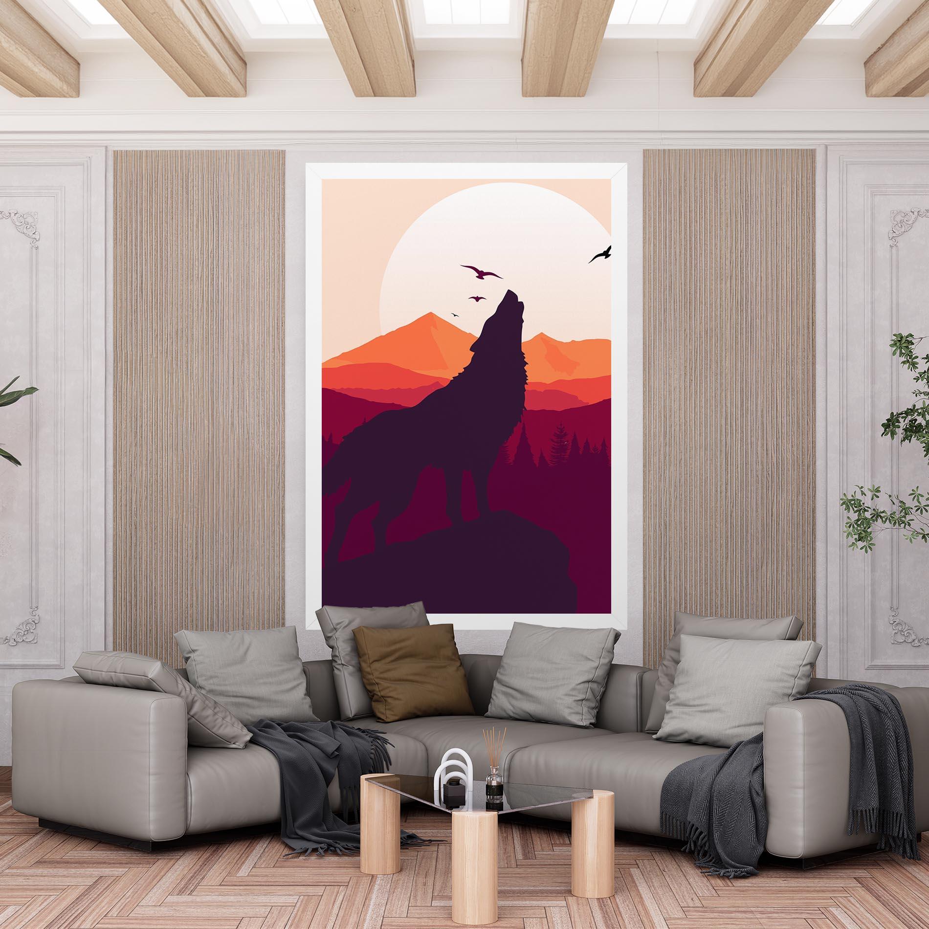 Tablou Canvas Wolf Pink Moon mockup 6