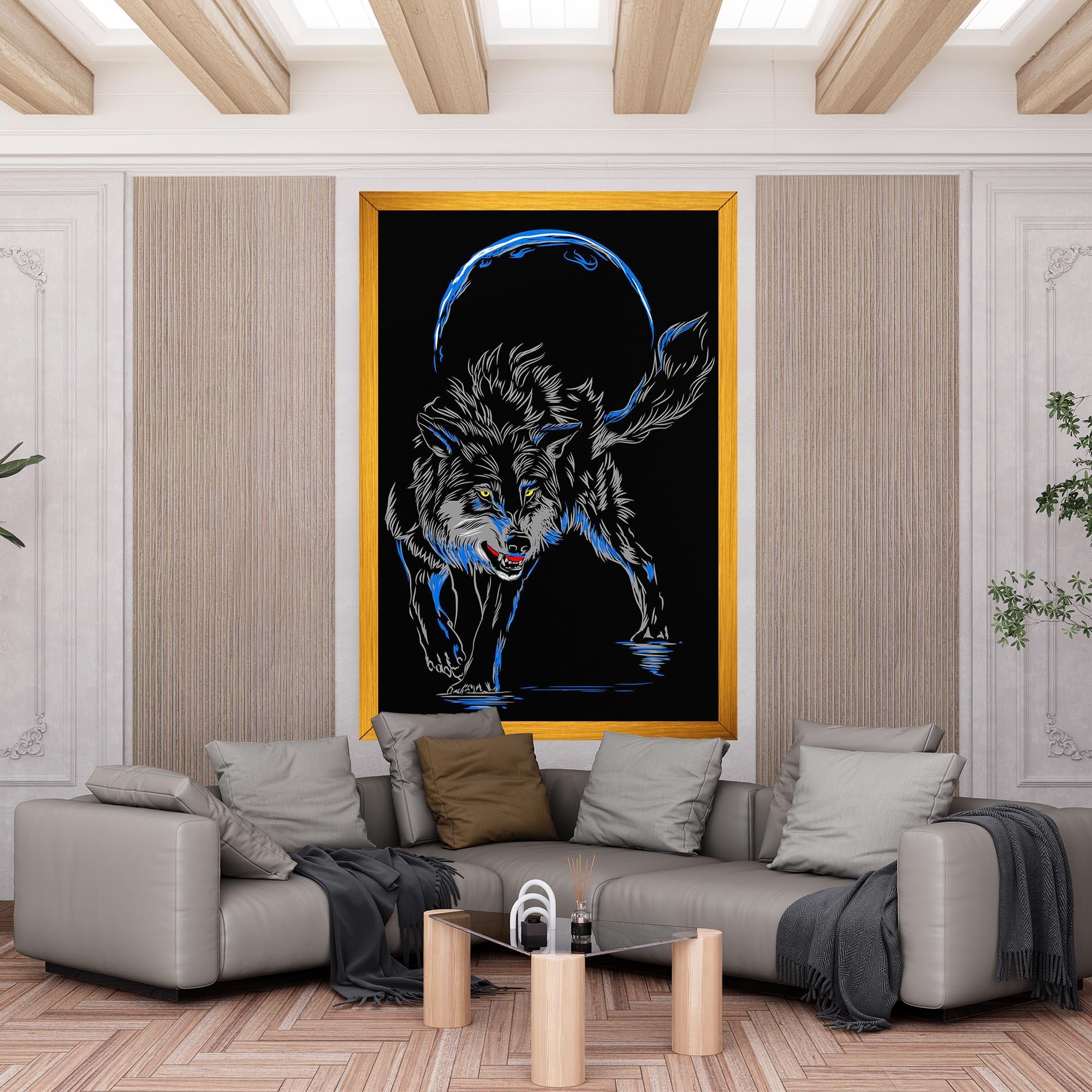 Tablou Canvas Grey Blue Wolf mockup 6