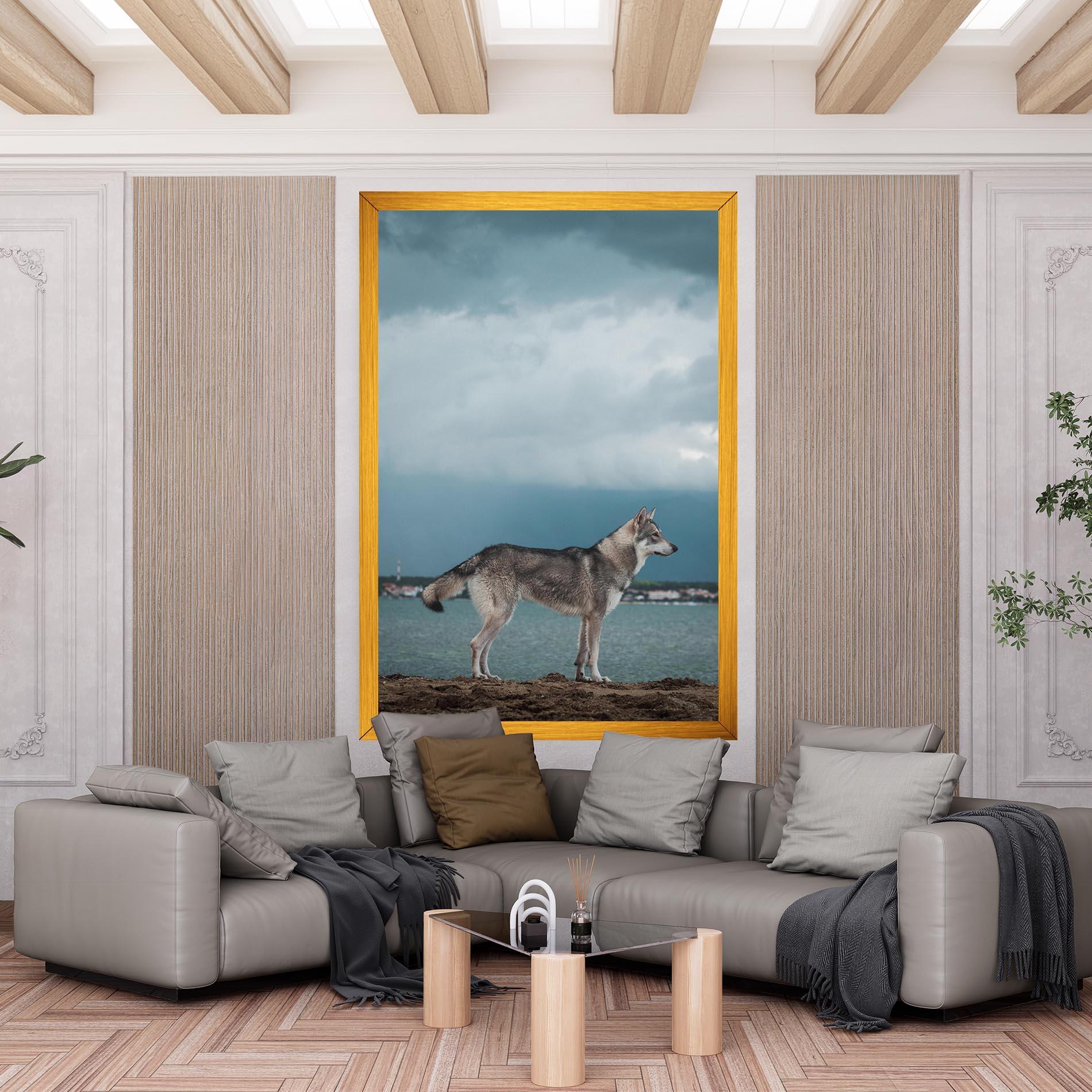 Tablou Canvas Grey Wolf Looking mockup 6