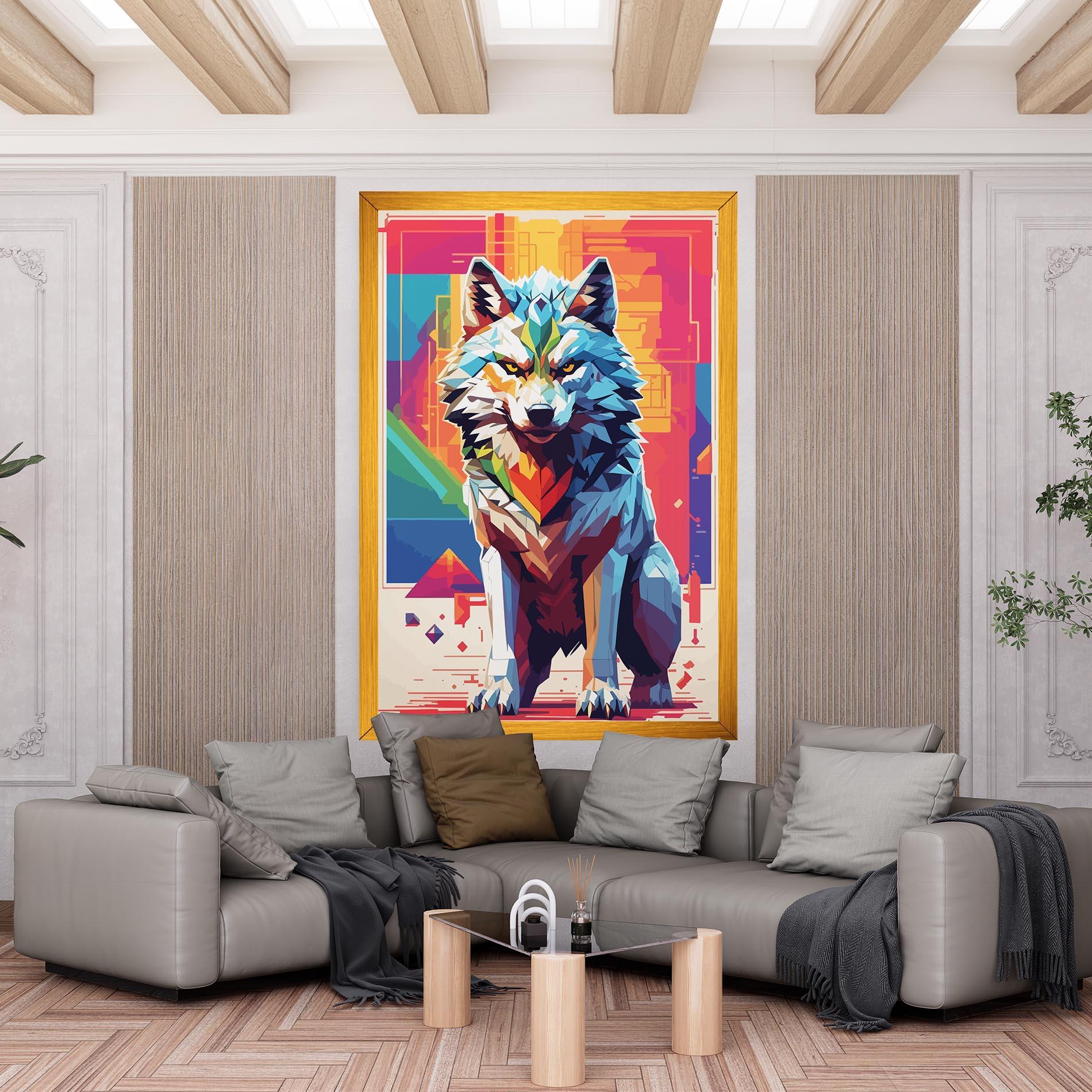 Tablou Canvas Wolf Character mockup 6
