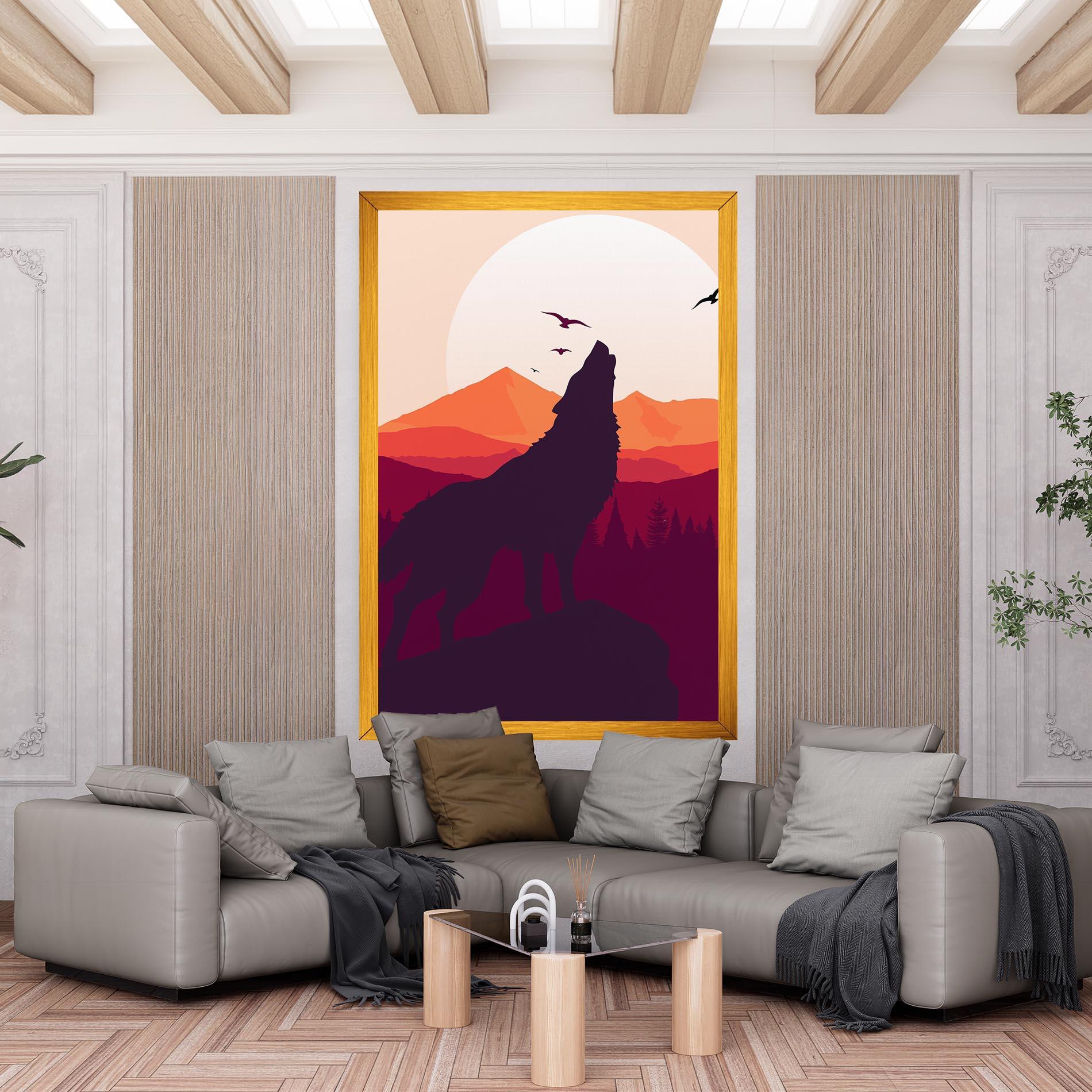 Tablou Canvas Wolf Pink Moon mockup 6