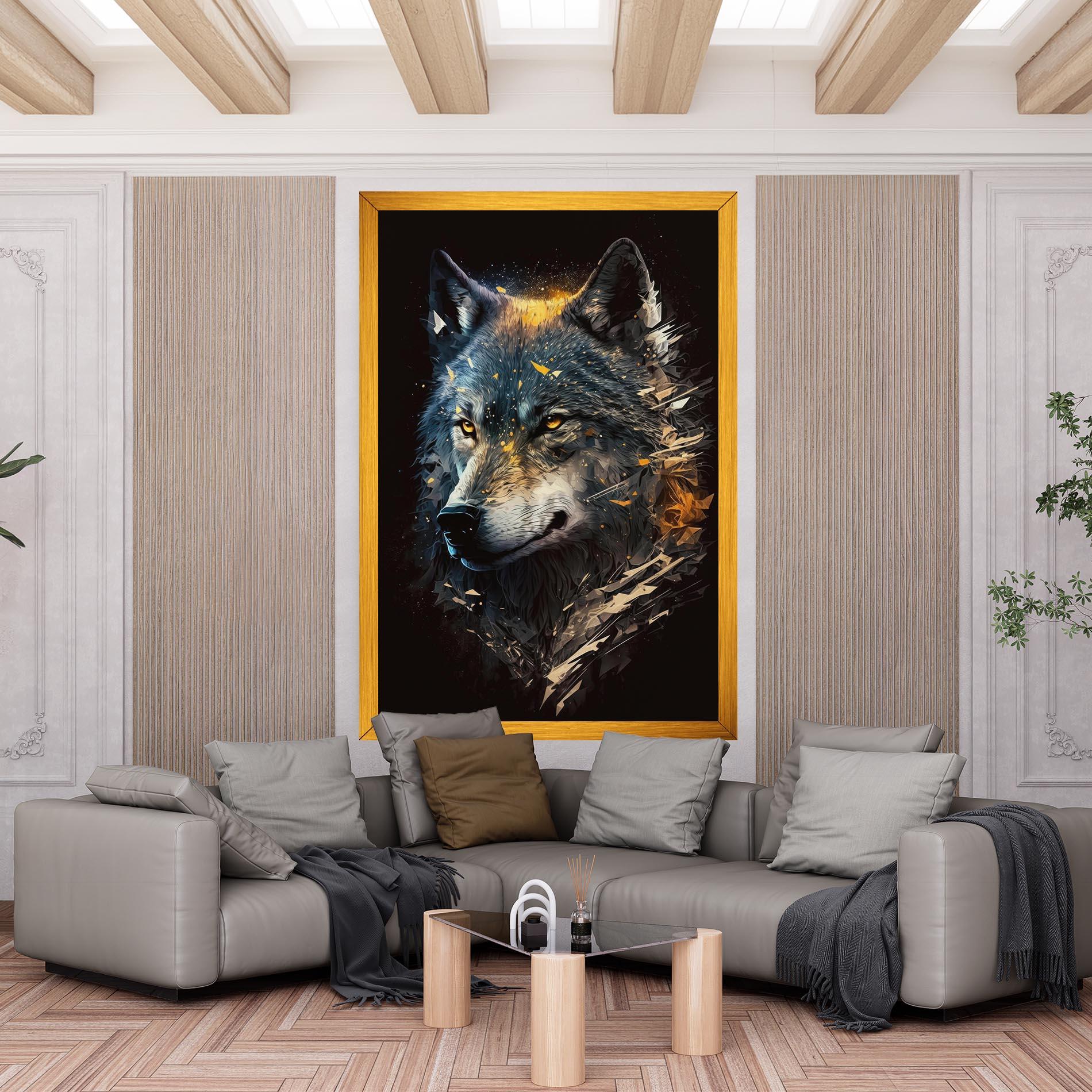 Tablou Canvas Wolf Portrait mockup 6