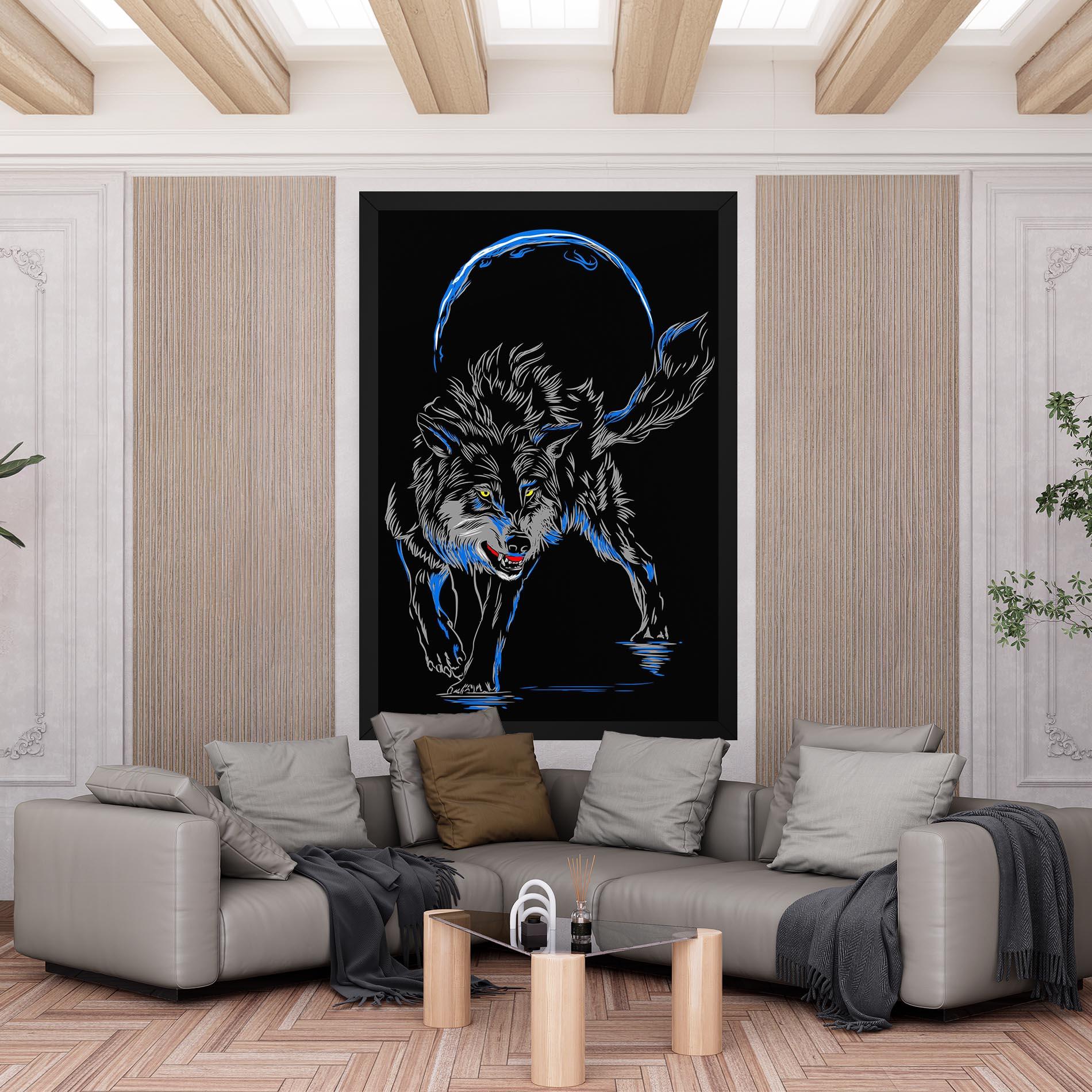 Tablou Canvas Grey Blue Wolf mockup 6