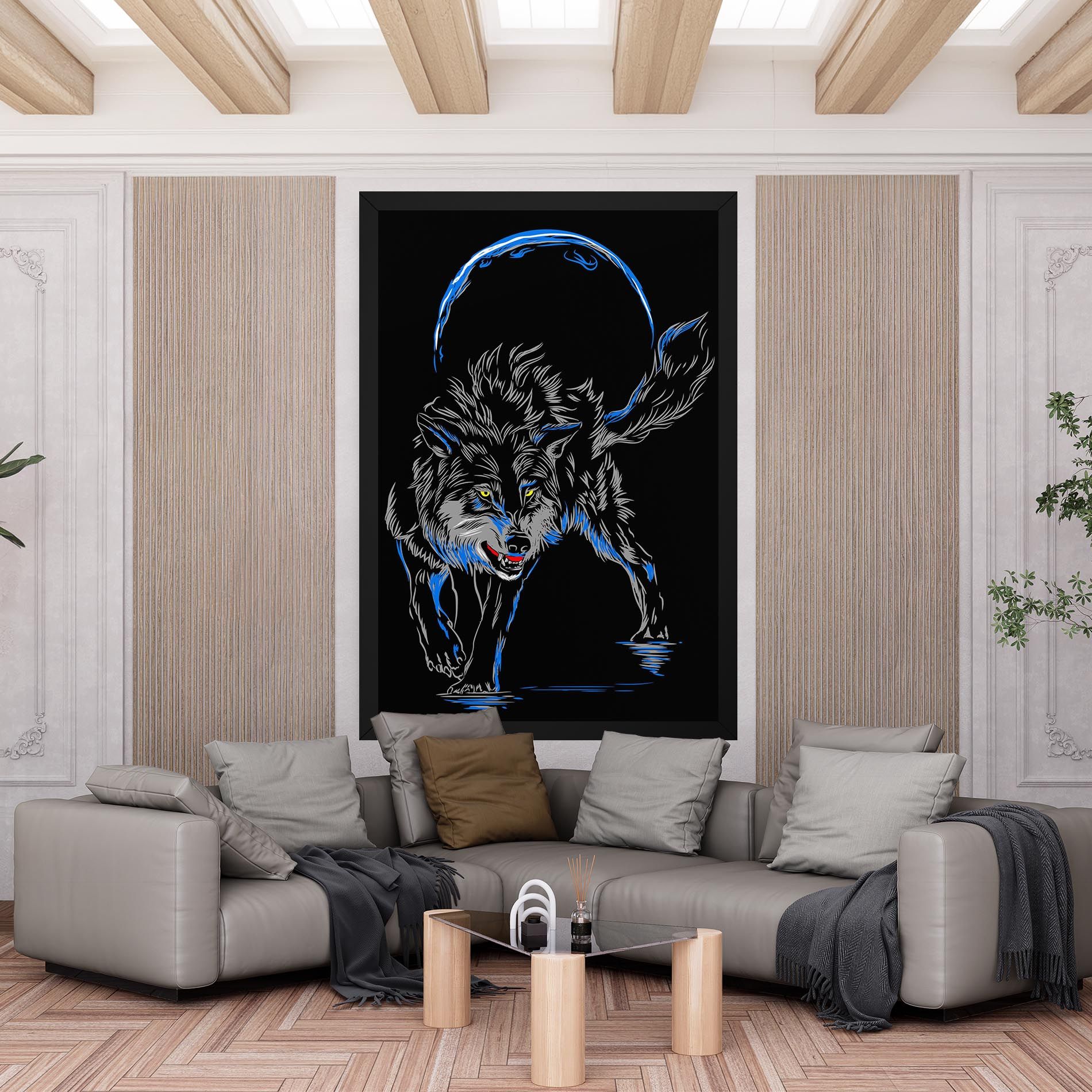 Grey Blue Wolf mockup 6